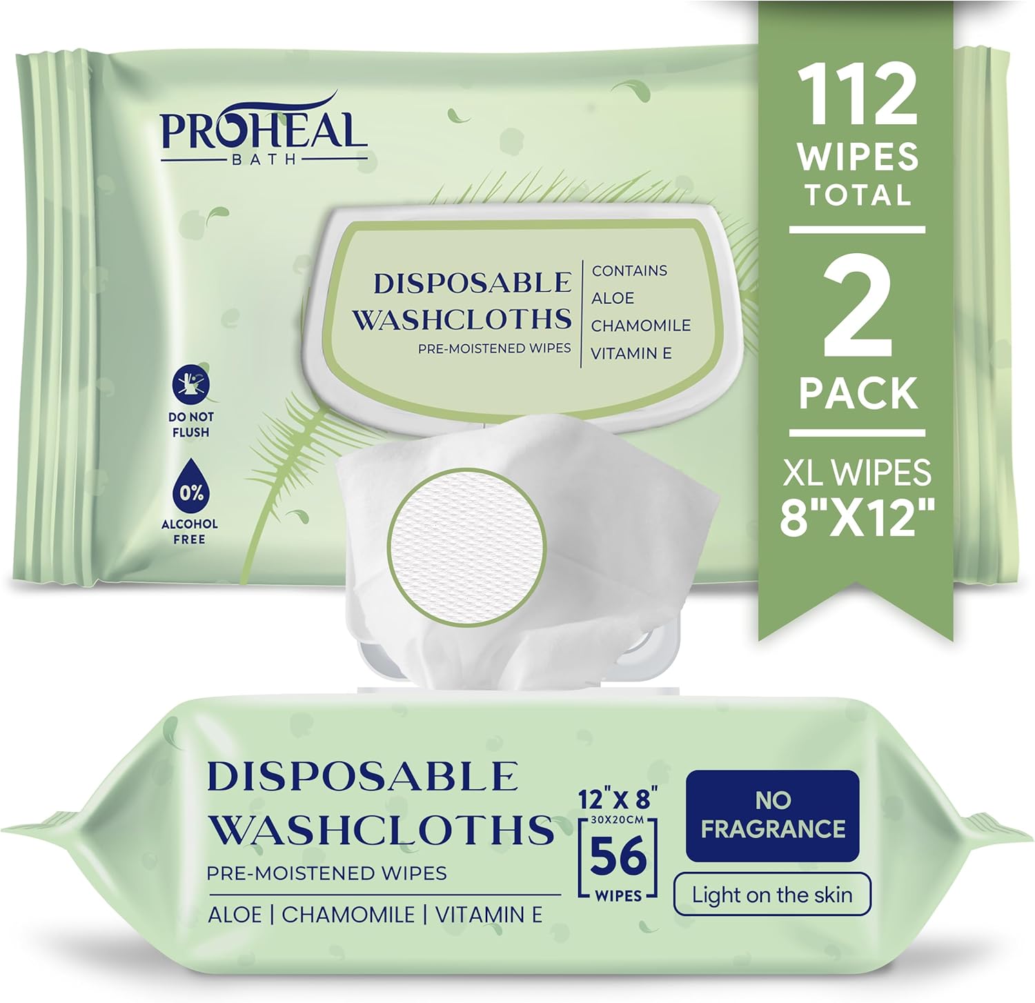 X Large Cleansing Wet Wipes for Adults - 2 Packs of 56 [112 Count] Disposable Incontinence Wipes, 30x20 cm Adult Wipes for Elderly - Personal Body Wipes Pre Moistened Adult Washcloths