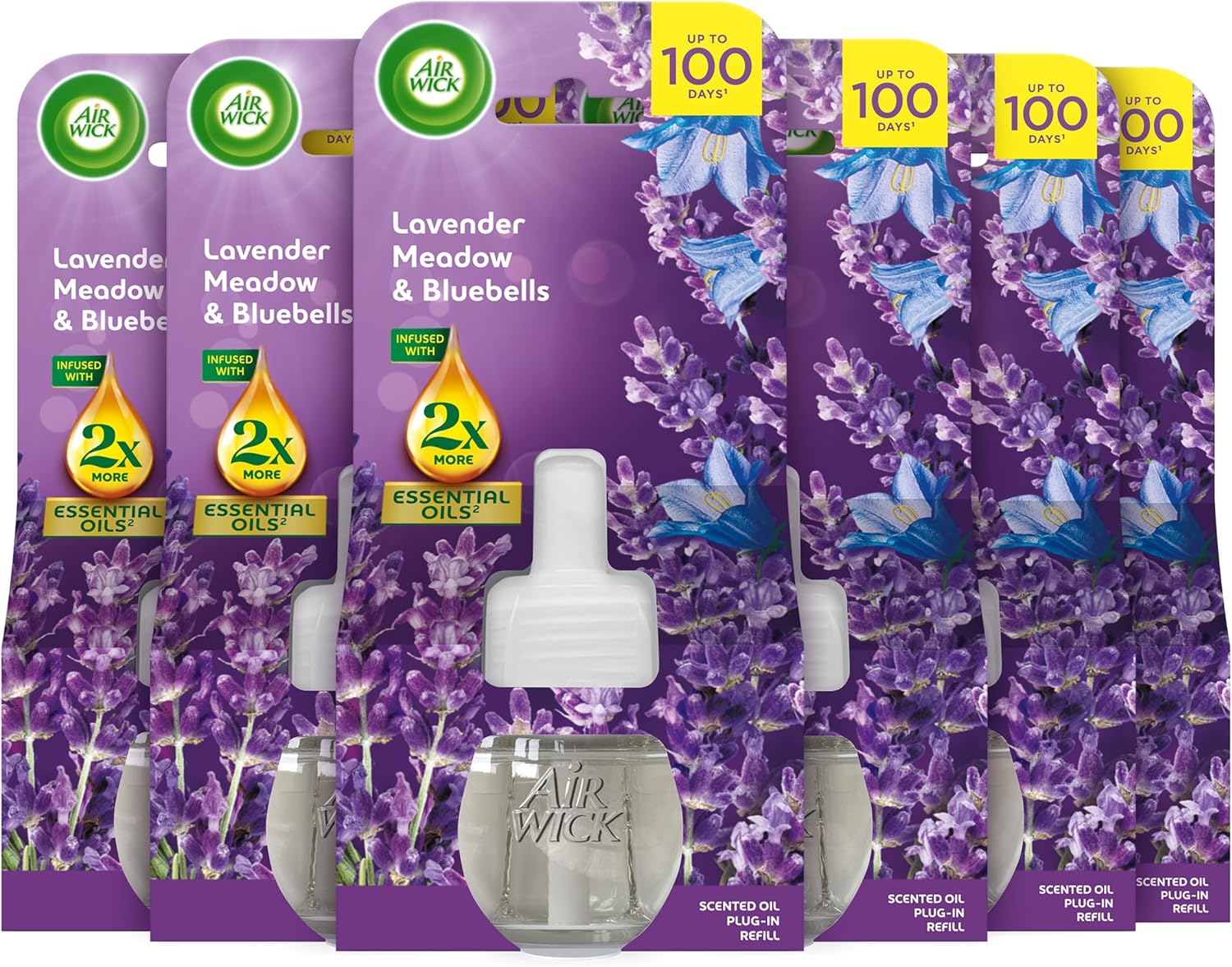 Air Wick |Purple Lavender Meadow |Plug In Electrical Air Freshener Refills| 19ml |Pack of 6 |Lasts up to 600 days