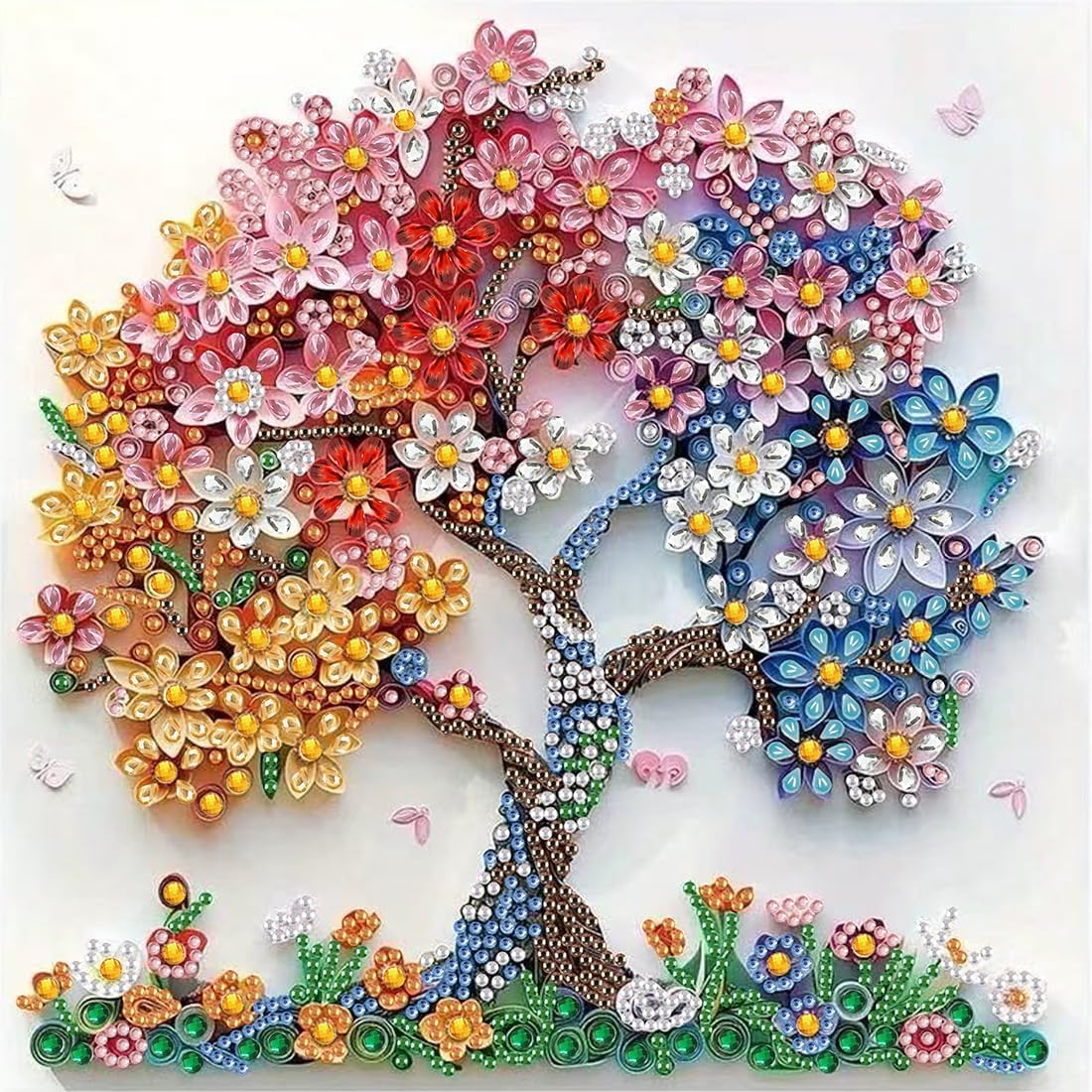 5D Diamond Art Kits for Adults Beginner,Colorful Tree Diamond Painting Kits | DIY Special Shape Flower Tree of Life Diamond Dots With Gem Art For Home Wall Decor 12 X 12Inch