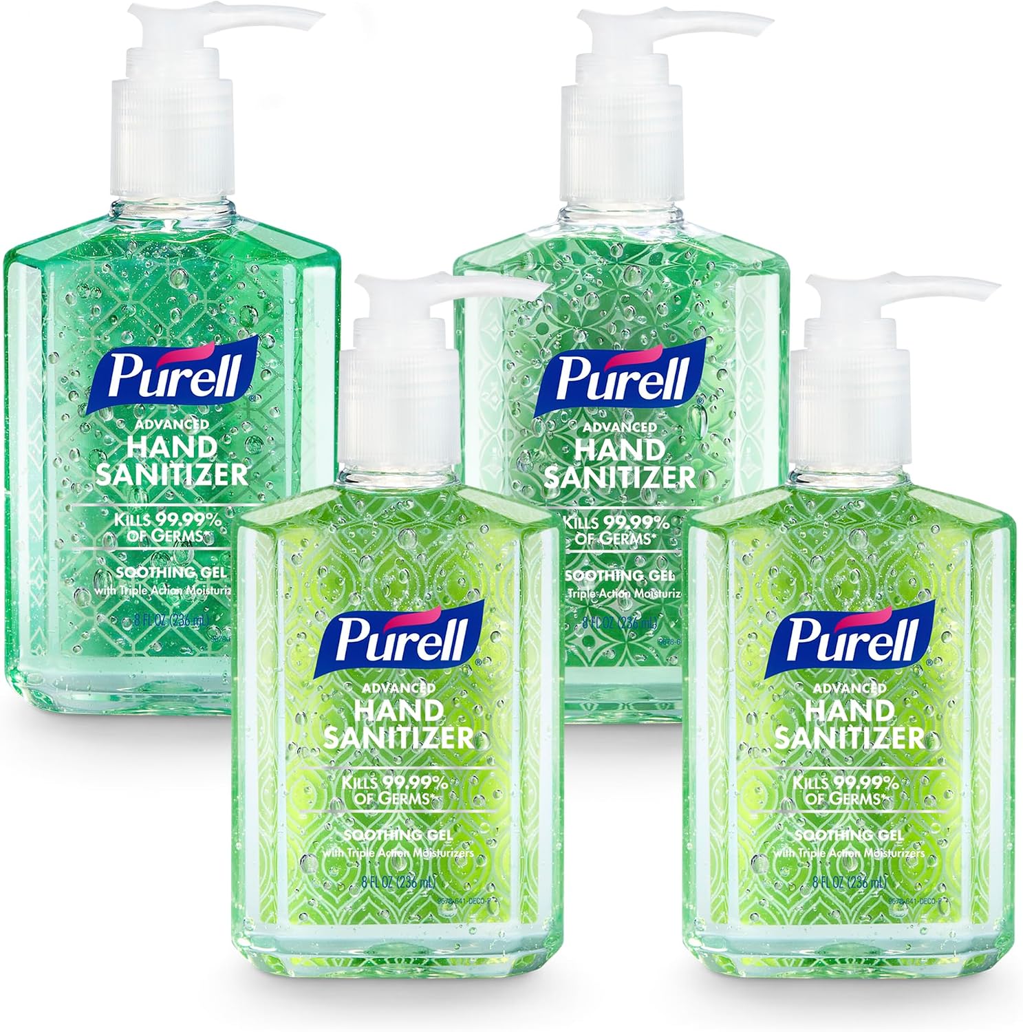 Purell Hand Sanitizer Soothing Gel Pump Bottle, 4ct x 8 oz - 9674-06-ECDECO