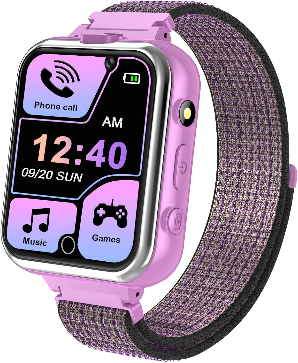 PTHTECHUS Kids Music Smartwatch with Game - Boys & Girls HD Touch Screen Smart Watch Phone with Camera Games Pedometer Sports Watches Supplies Grade Student Back to School(X32 Purple)