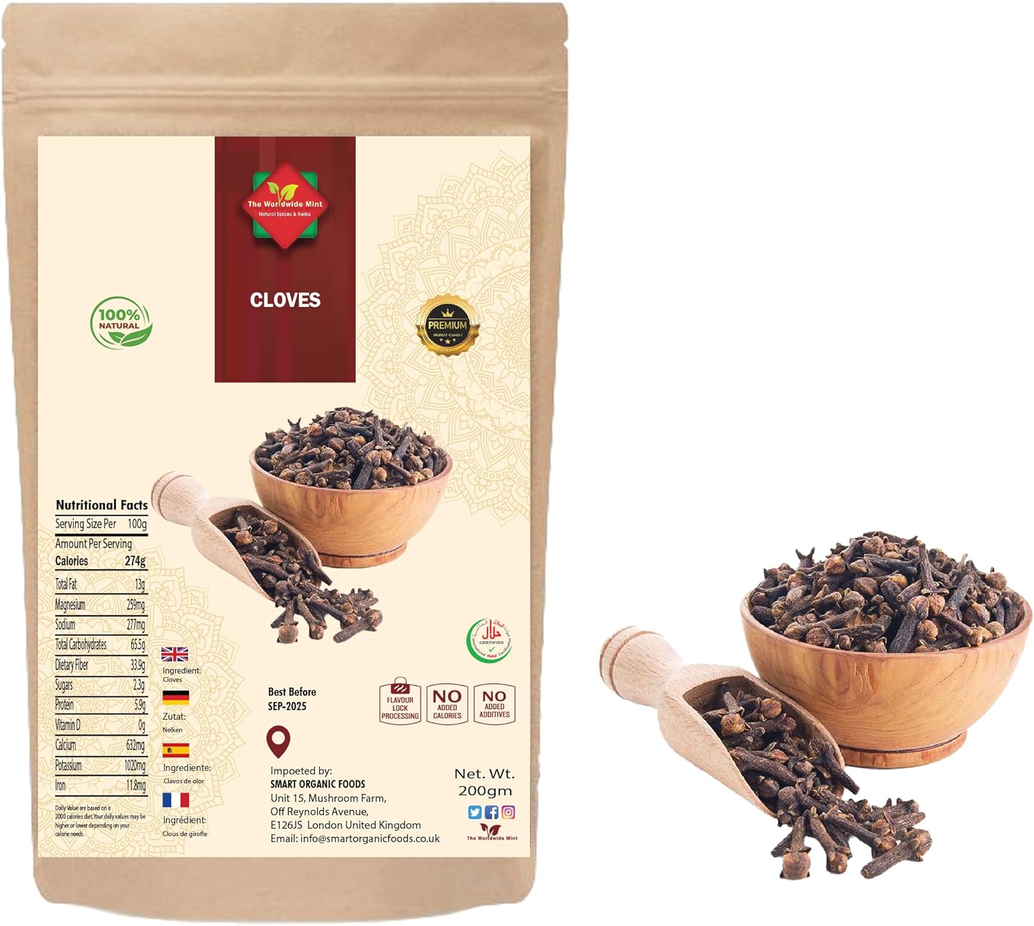 Cloves Whole I Premium Quality I Sun dried in Organic environment| Indonesian| 200G