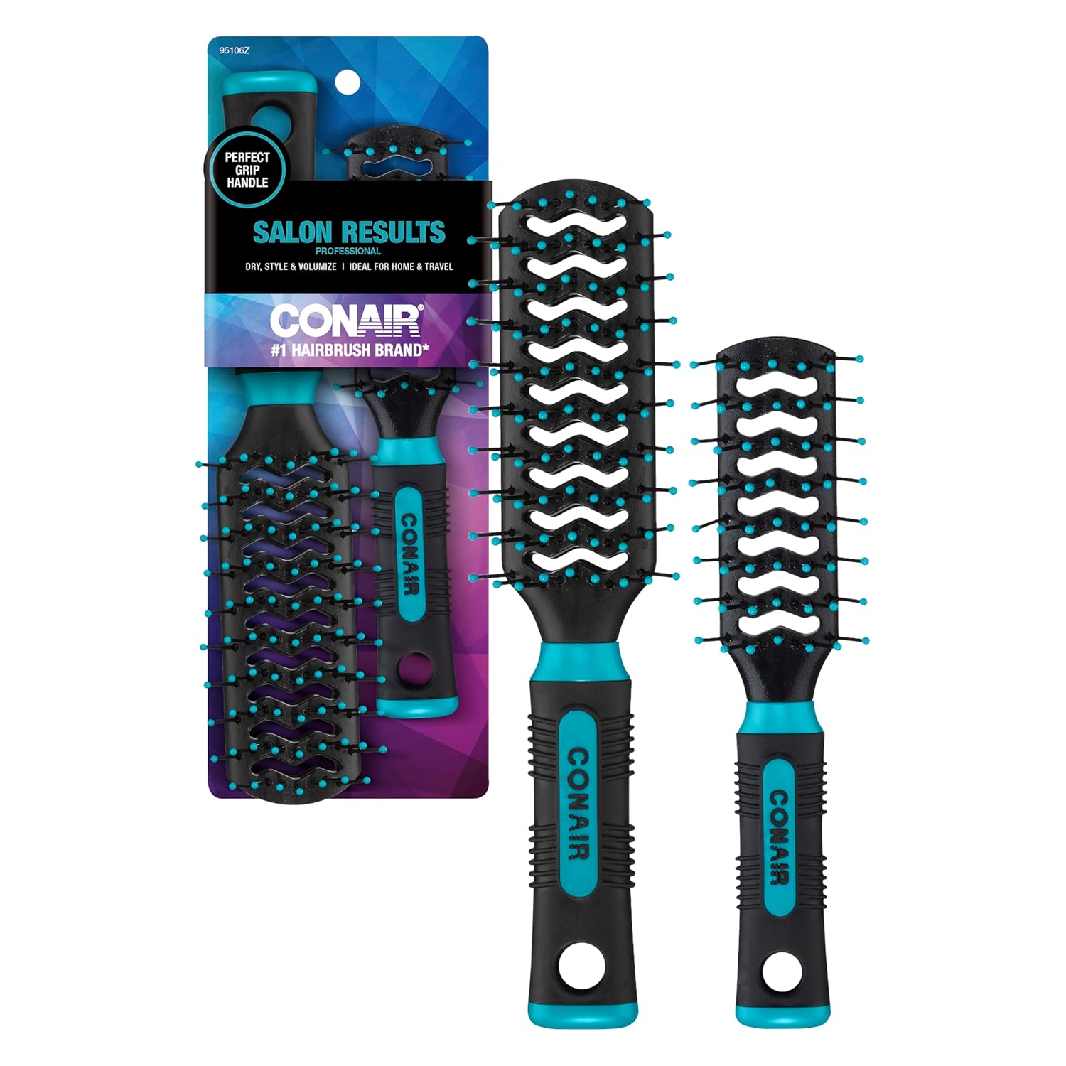 Conair Styling Essentials Brush Set, Full-Size and Mid-Size Vent, Value Pack