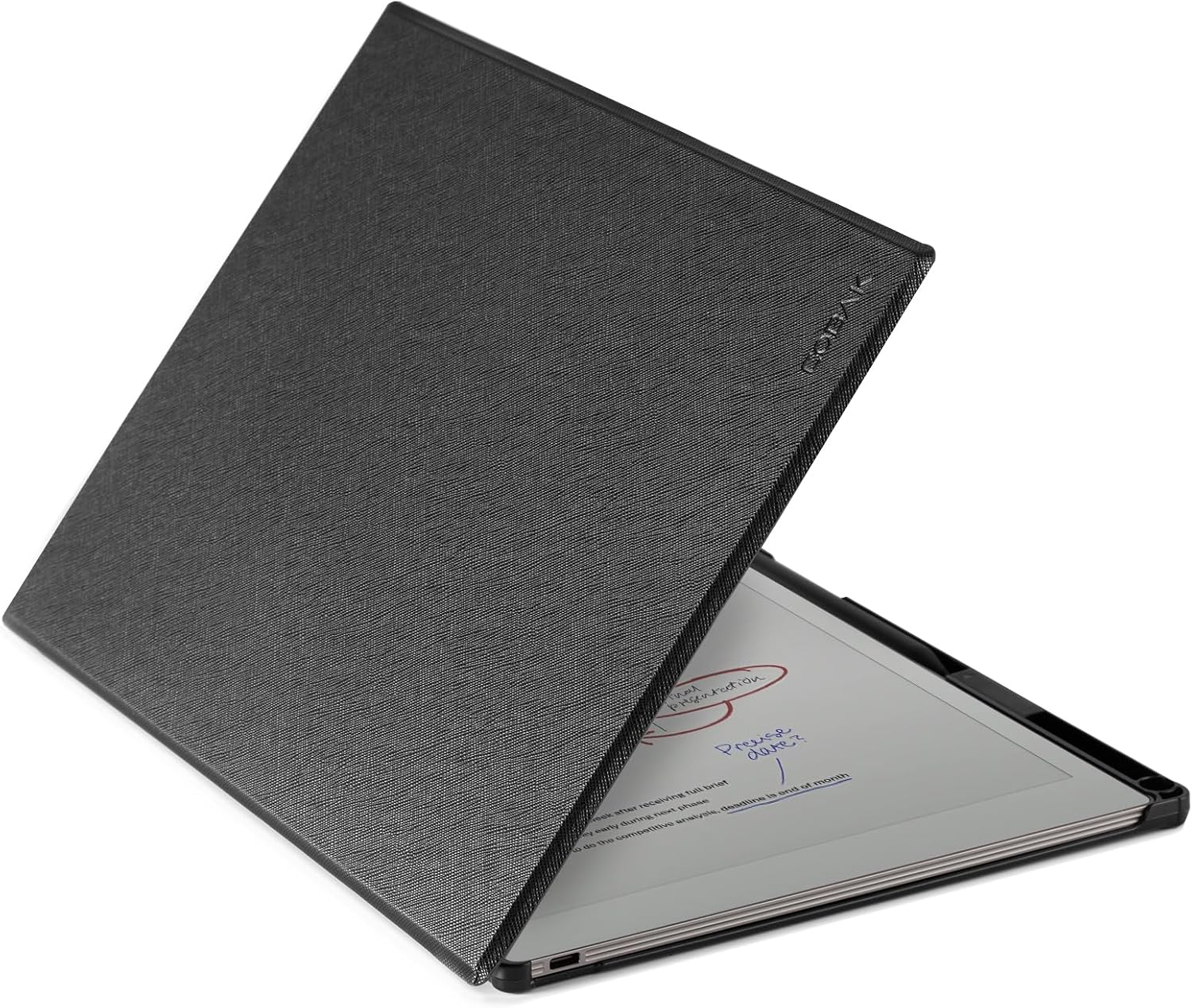 CoBak Case for reMarkable Paper Pro Color Tablet - Auto Sleep/Wake Hard Back Shell Protective Book Folio Cover with Built-in Pen Holder and Nibs Holder - for 11.8" 2024 Released, Blakc