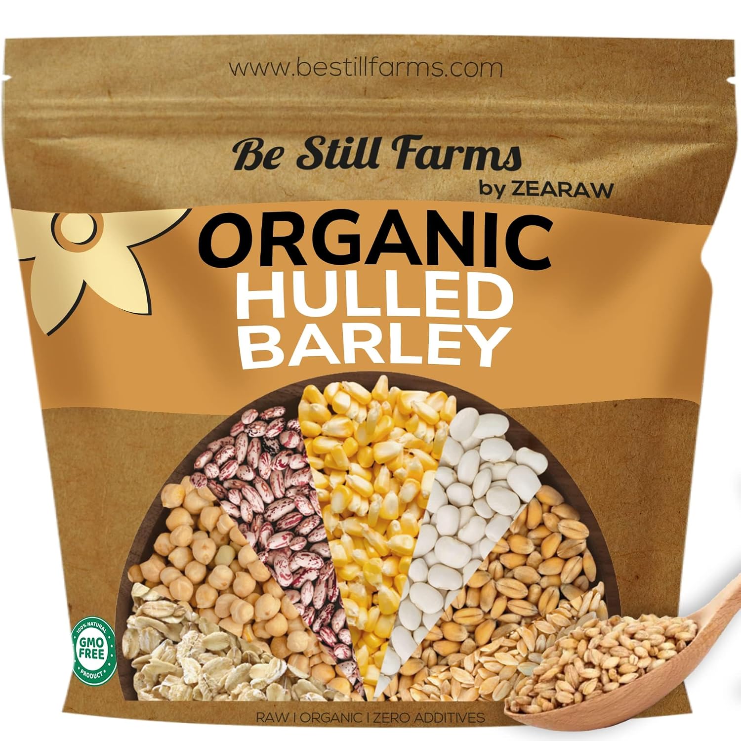Organic Hulled Barley Grain 2.8lb - Whole Barley Groat Seed Bulk