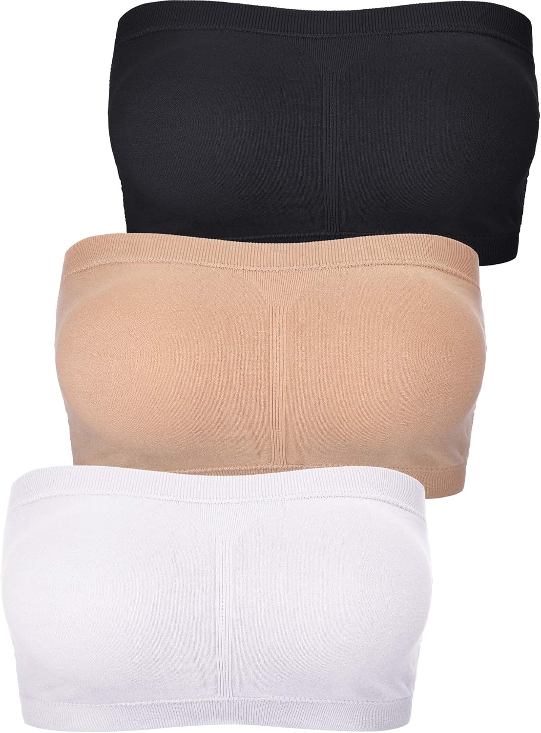 Women Bandeau Bra Padded Strapless Bralette Bra Seamless Bandeau Tube Top