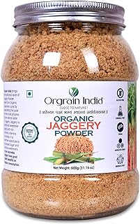 Orgrain India Organic Jaggery Powder, 3.0 Kg (Pack of 5*600g) | Hand Crushed Gur Powder | Organically Grown | No Preservatives Added | No Artificial Flavors