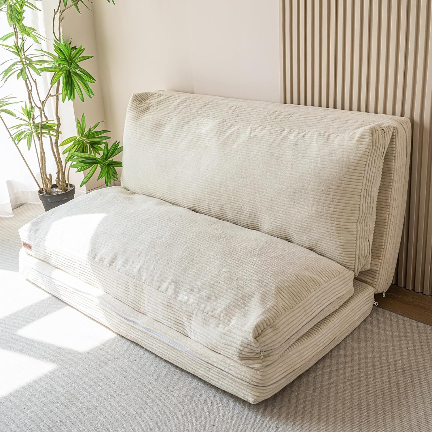 MAXYOYO Folding Sofa Bed, Convertible Chair Couch, Floor Bean Bag Sofa