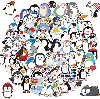 100 PCS Penguin Stickers,Cute Vinyl Waterproof Sticker for Water Bottle Laptop Guitar Phone Skateboard,Penguin Gifts for Kids Teens Girls