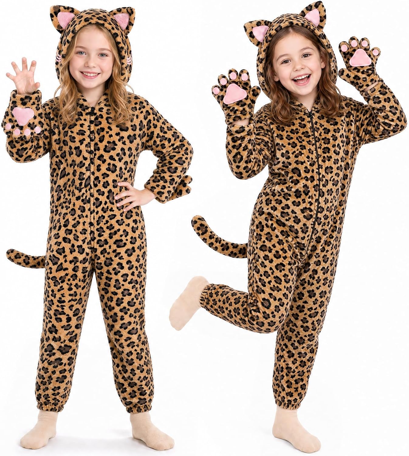 Halloween Black Cat Costume for Girls, Kids Cheetah Costume Onesie