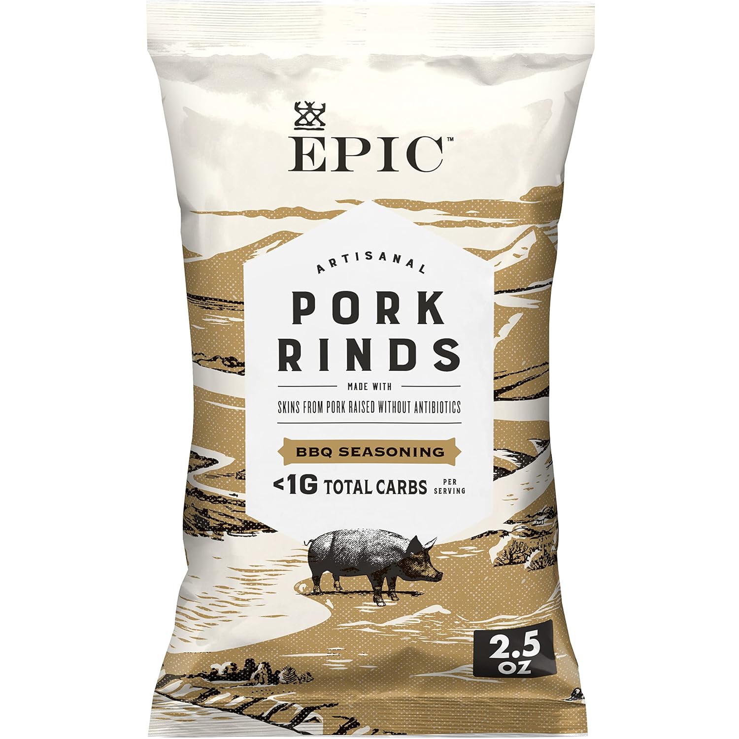 EPIC BBQ Pork Rinds Gluten Free, 2.5oz