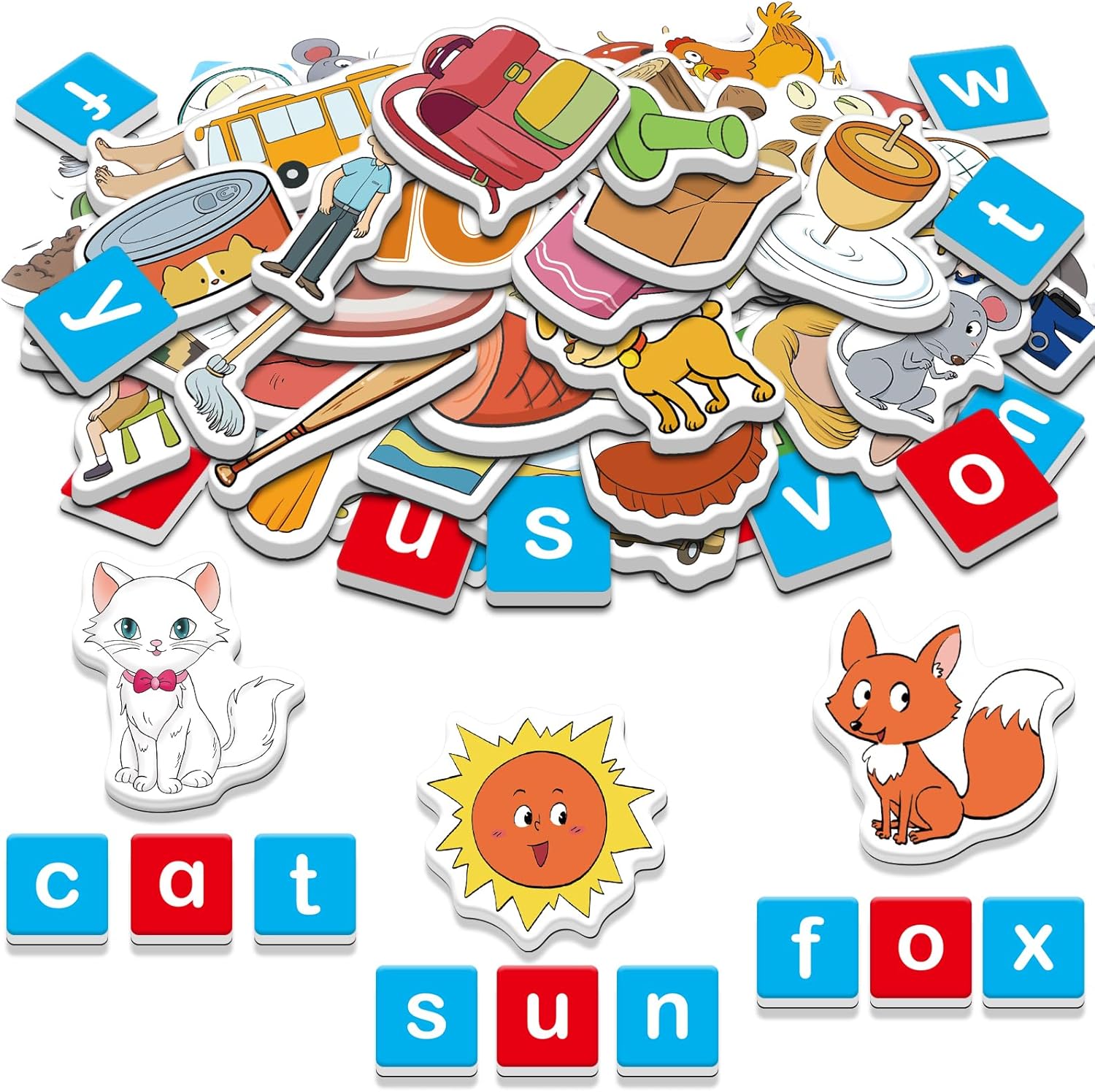 CVC Word Games,Fridge Magnets for Kids,Magnetic Letters for Classroom,Toddler Alphabet Learning Toys,Speech Therapy Materials,Phonic Games for 3 Year Old,Kindergarten Learning Activities