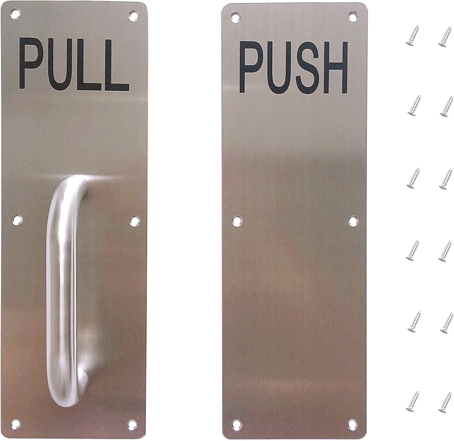 Aimyoo Stainess Steel Door Handle, Pull and Push Plate Commercial Door Handle with Screws 11.8" x 3.2"