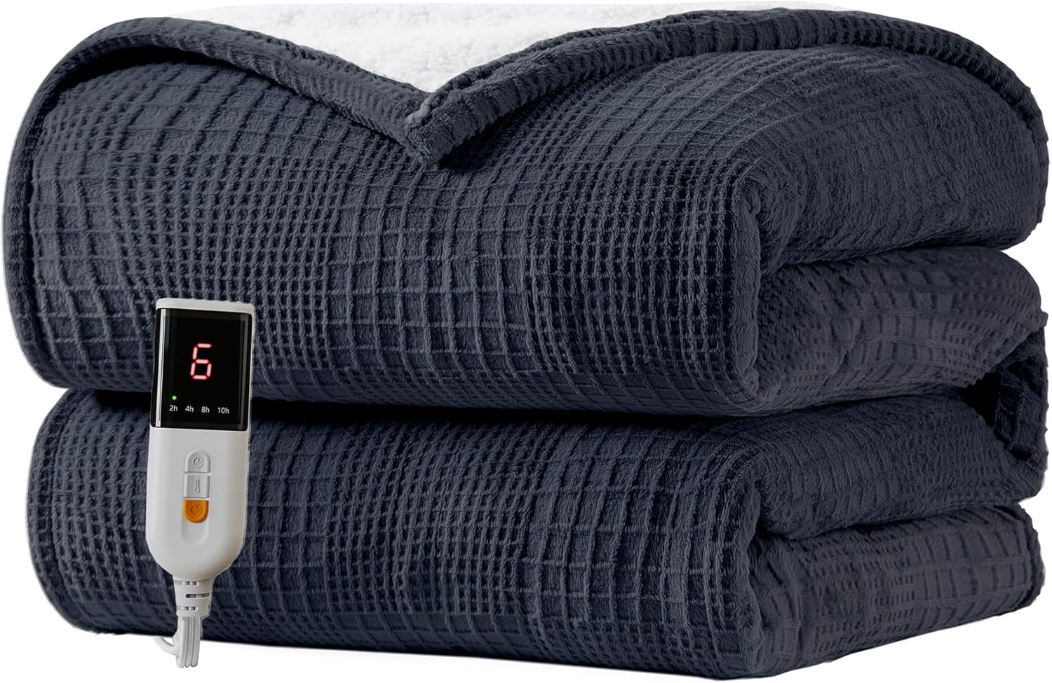 Heated Blanket Electric Blanket Throw 50''X60''-Heating Blanket with 6 Heat Settings-2-10 Hours Auto Off,ETL Certified,Machine Washable (Black)