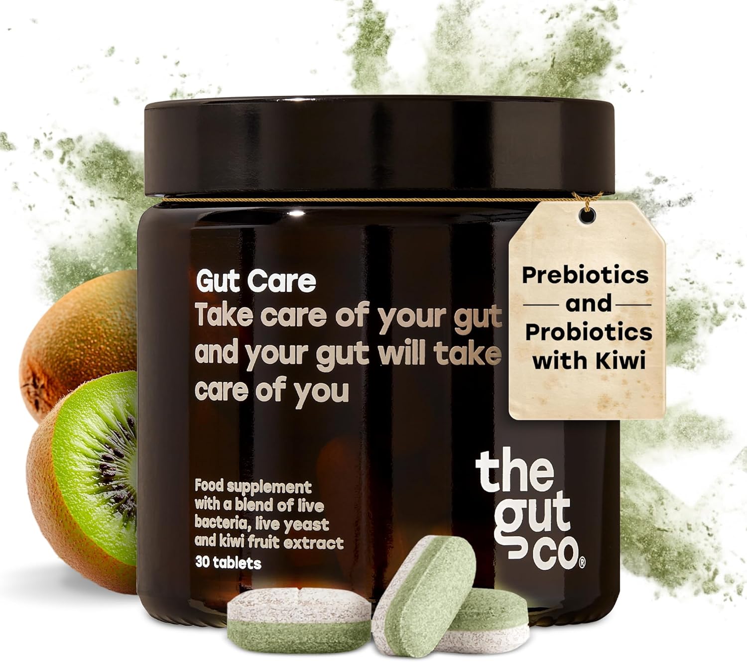 Gut Care Kiwi Prebiotics & Probiotics for Gut Health - Synbiotic Gut Health Supplement with Lactobacillus, Actazin for Digestive Health & Bloating Relief - Complete Gut Repair for Men and Women