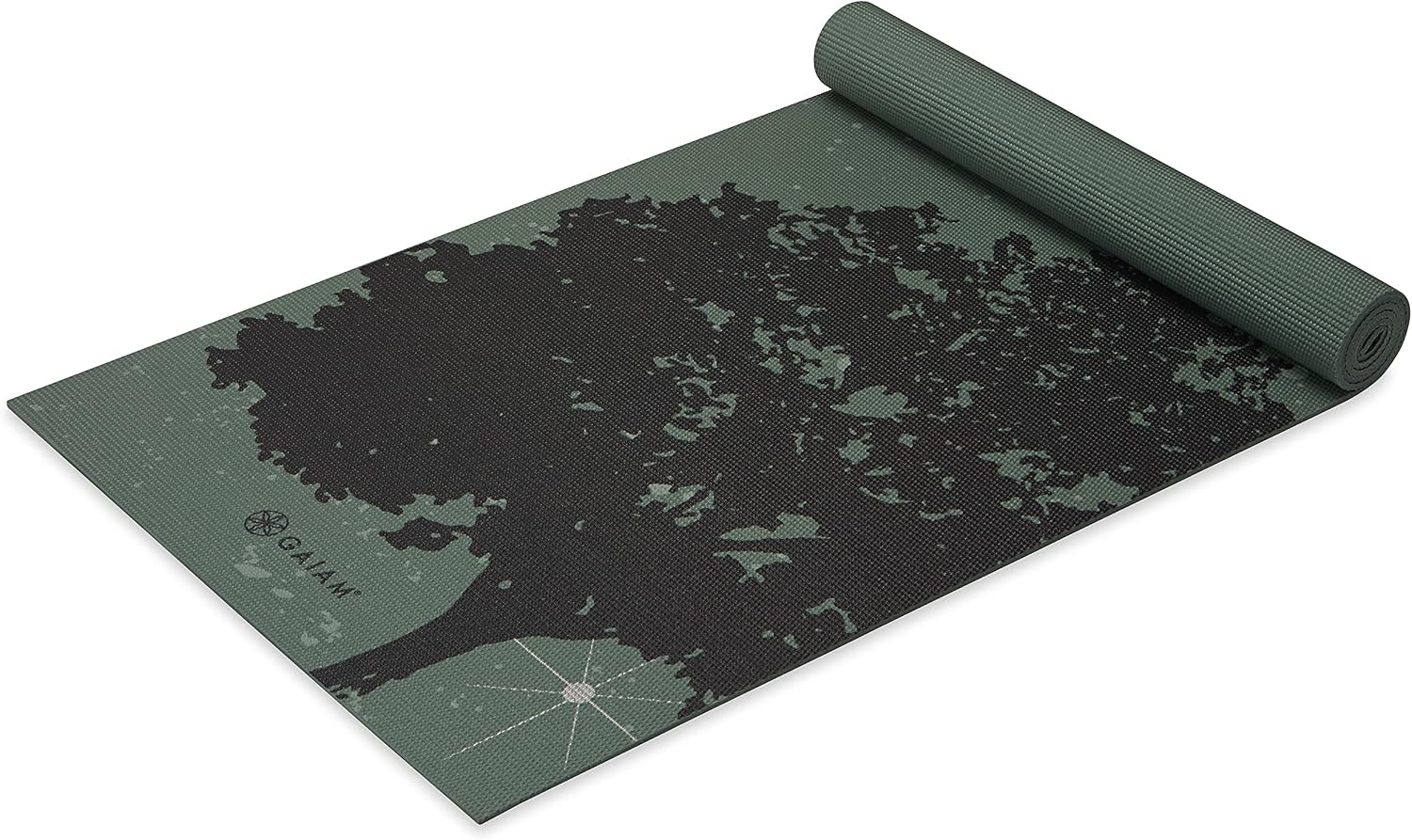 Gaiam Premium Yoga Mat, 6mm Thick Print Mat