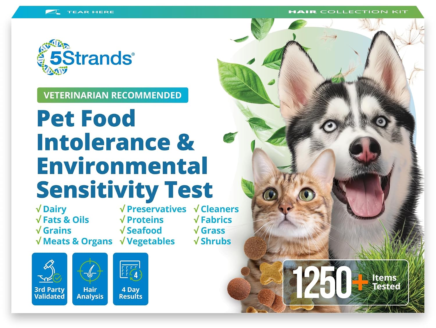 5Strands Pet Food & Environmental Sensitivity Test, 1250 Items Tested