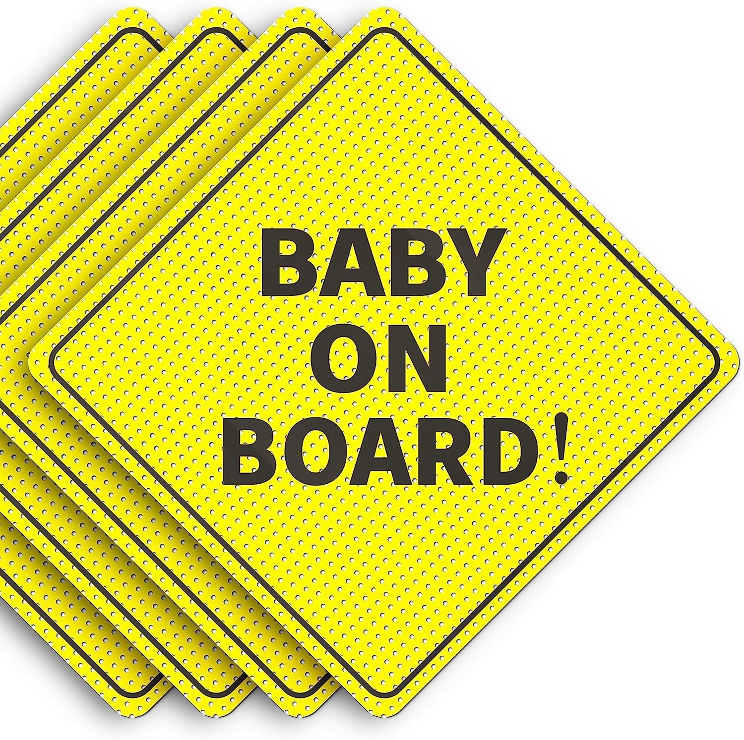 ASSURED SIGNS Baby On Board Sign Sticker for Car, 4 Pack, 5" by 5"