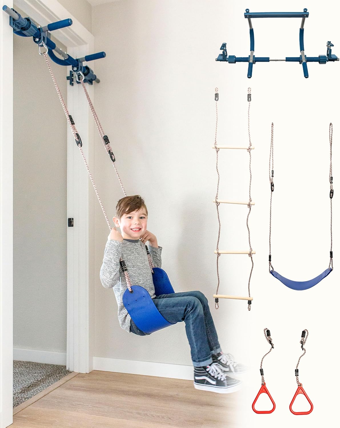Gym1 - Deluxe Indoor Doorway Gym for Kids Playground Set - All in One Gym Set