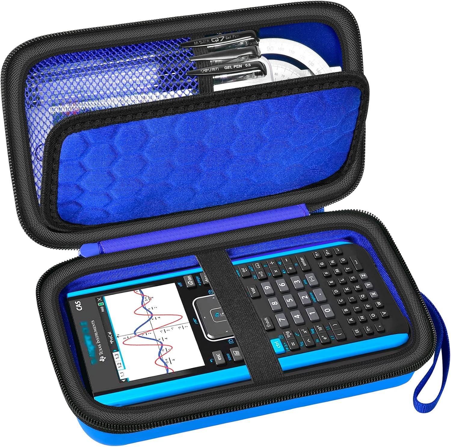 Case Compatible with Texas Instruments TI-Nspire CX II/TI Nspire CX/TI-NSPIRE CX-II T CAS/for TI-84 Plus/TI-83 Plus CE Color Graphing Calculator, Storage Holder-Blue (Box Only)