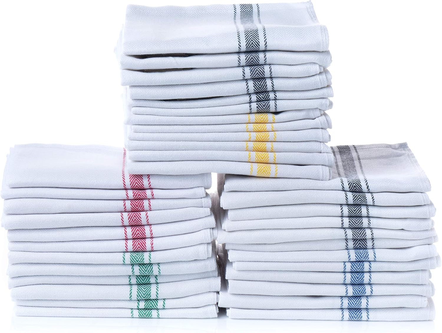 Simpli-Magic 79165 Kitchen Towels, (Pack of 15) Towels, 15" x 26", Herringbone Multi-Color