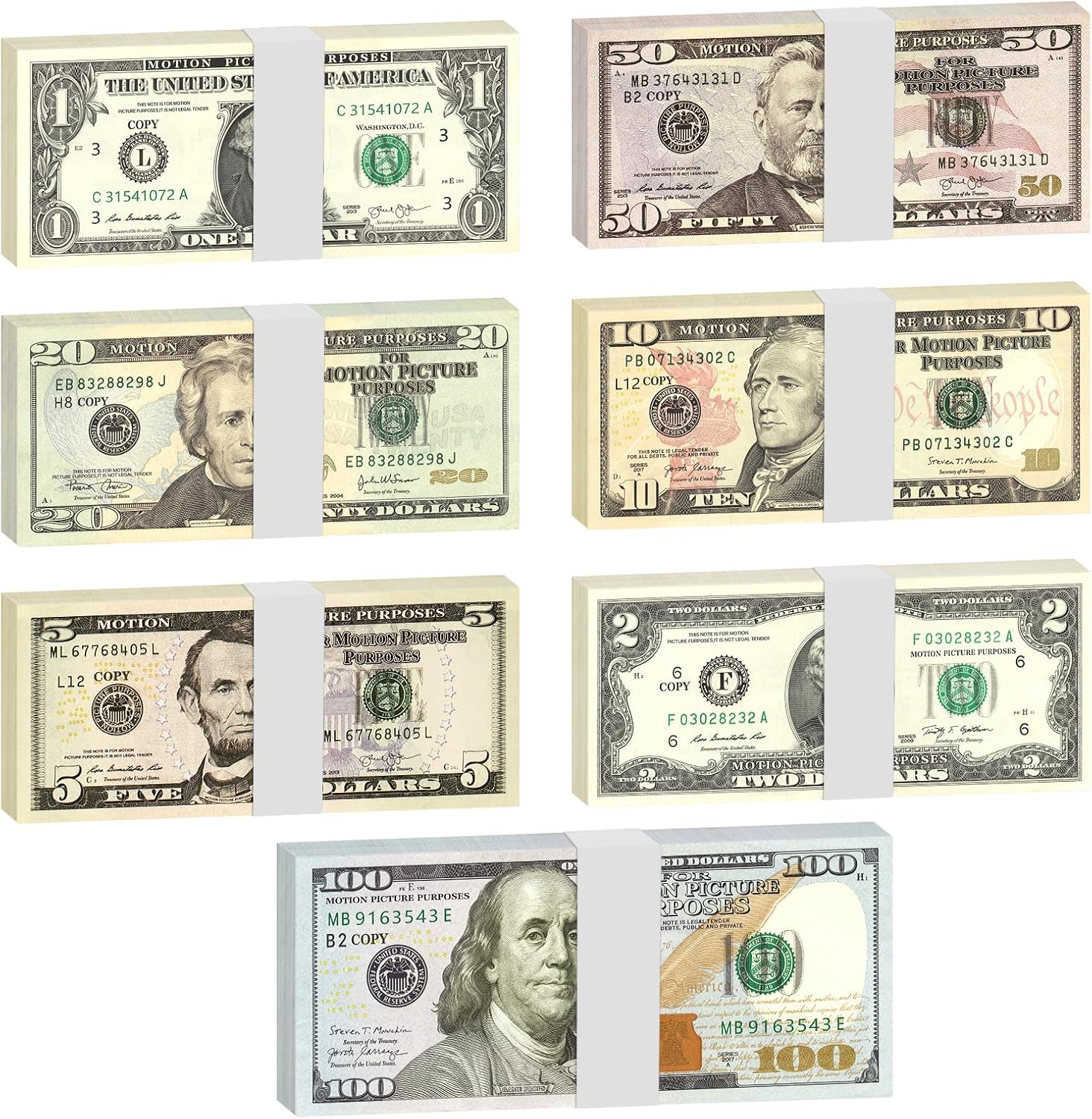 210 Pcs Movie Prop Money Set – Fake Dollar Bills for Film, TV, YouTube Videos, Photo Shoots & Halloween