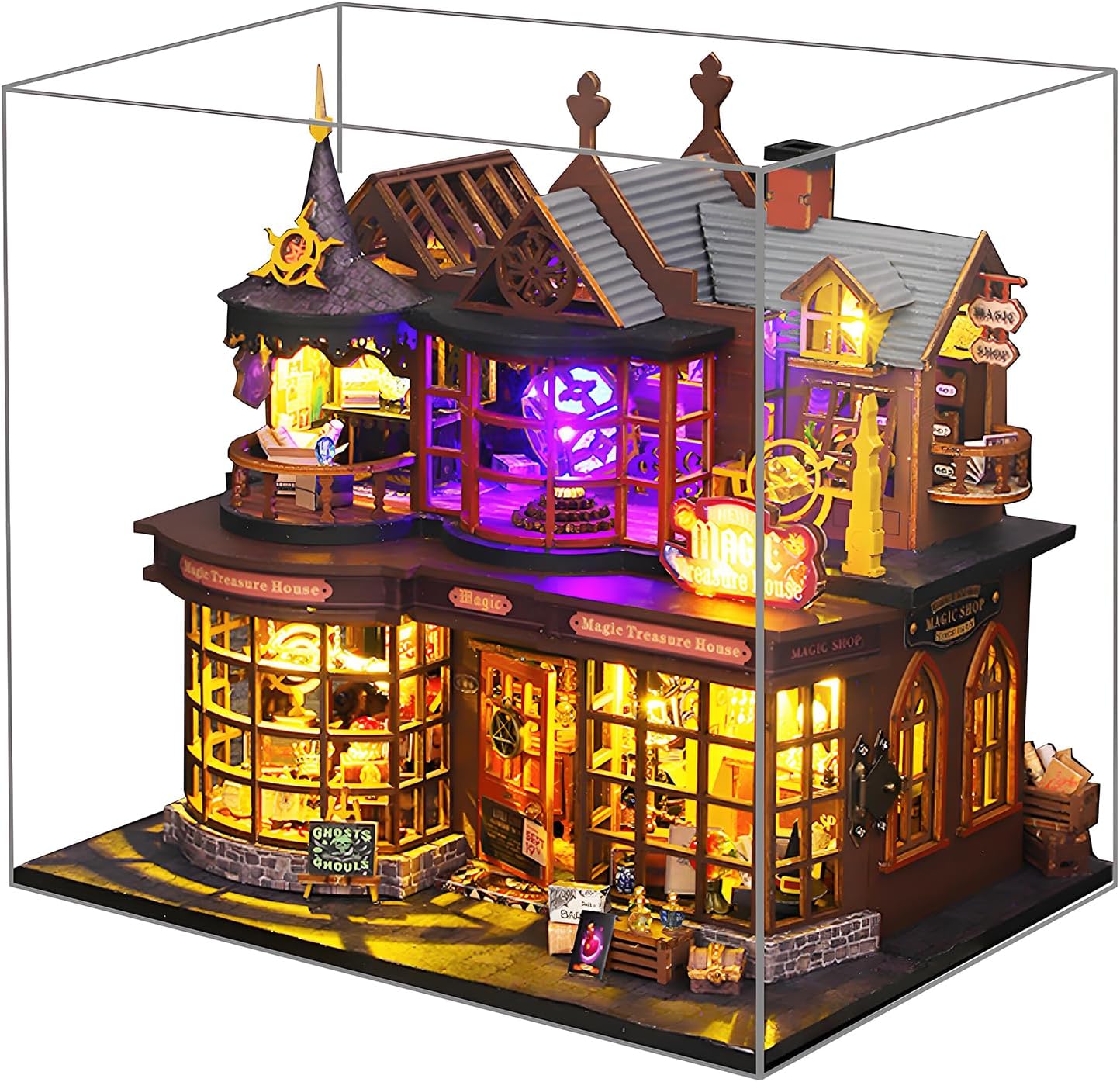 Spilay Diy Miniature House Kit, with Furniture, Wooden Crafts Mini Handmade Kit with Dust Cover and Music Box, 1:24 Creative Room Idea Gift for Adult Friend Lover ES016