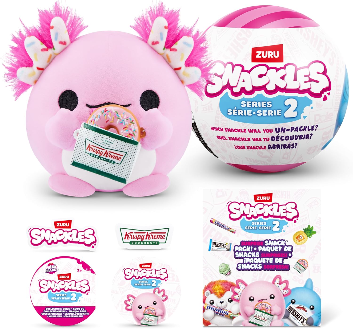 Snackles, Series 2, Random Assortment, Surprise Capsule Plush, Cuddly Squishy Comfort 5 inch Plush with License Snack Brand Accessory, Mini (12.7 cm)