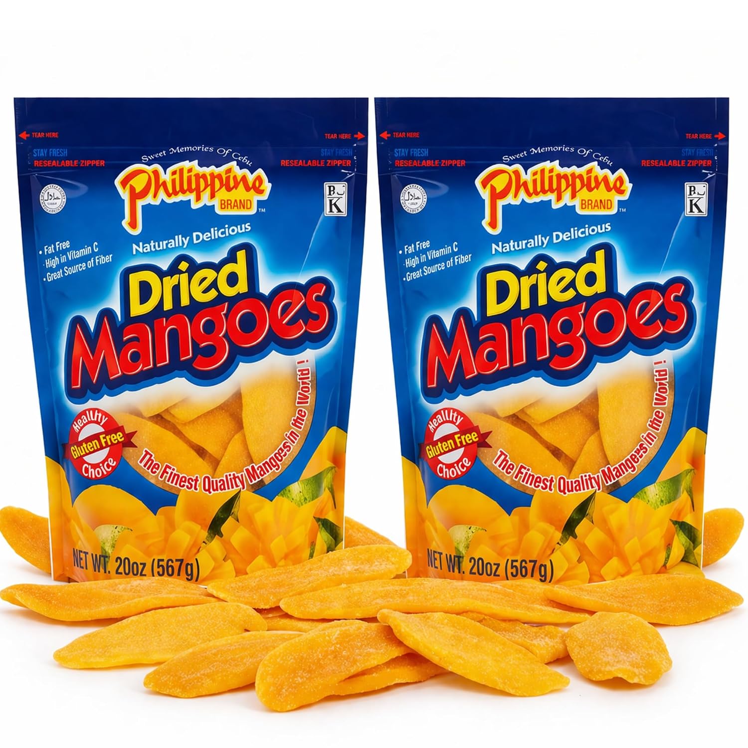 Philippine Brand Dried Mango, 20-Ounce Pouches (Pack of 2)