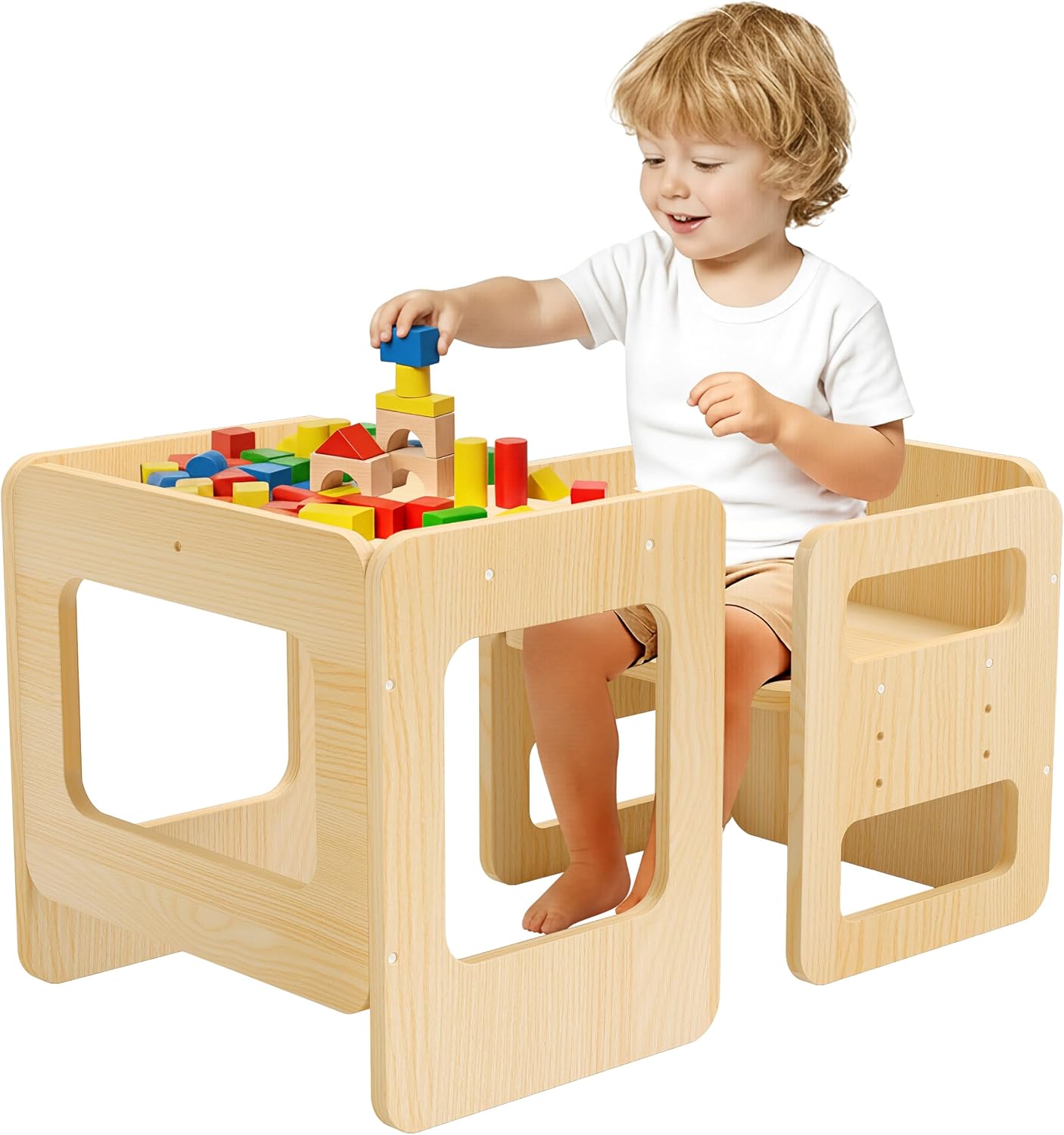 Tilhumt Montessori Weaning Table and Chair Set - 3 Adjustable Height