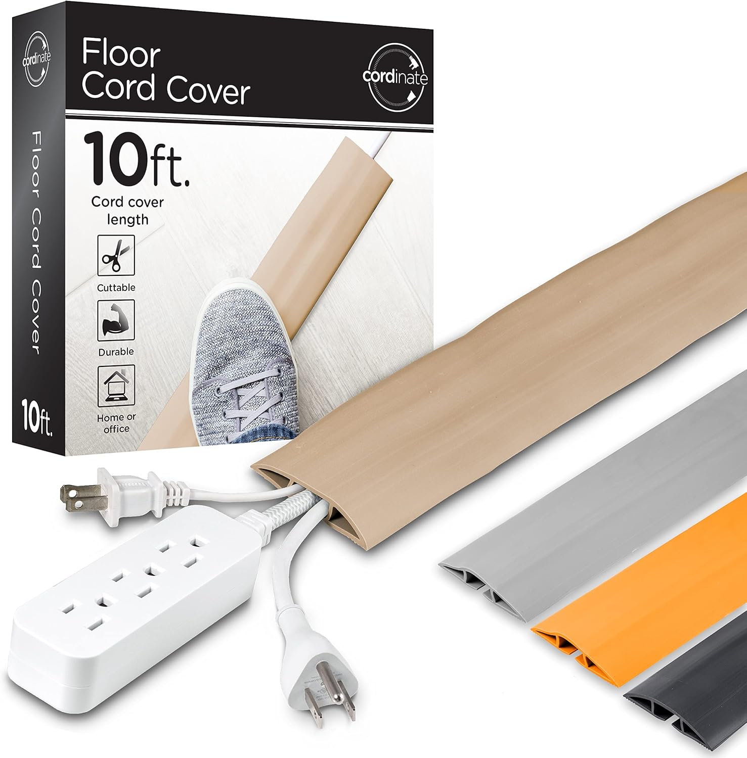 Jasco 43002 10 ft. Cord Cover in Tan