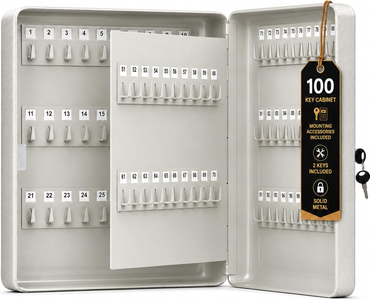 LDS® 100-Key Cabinet Wall Mounted – Lockable Key Box - (24x30x7.5 cm)