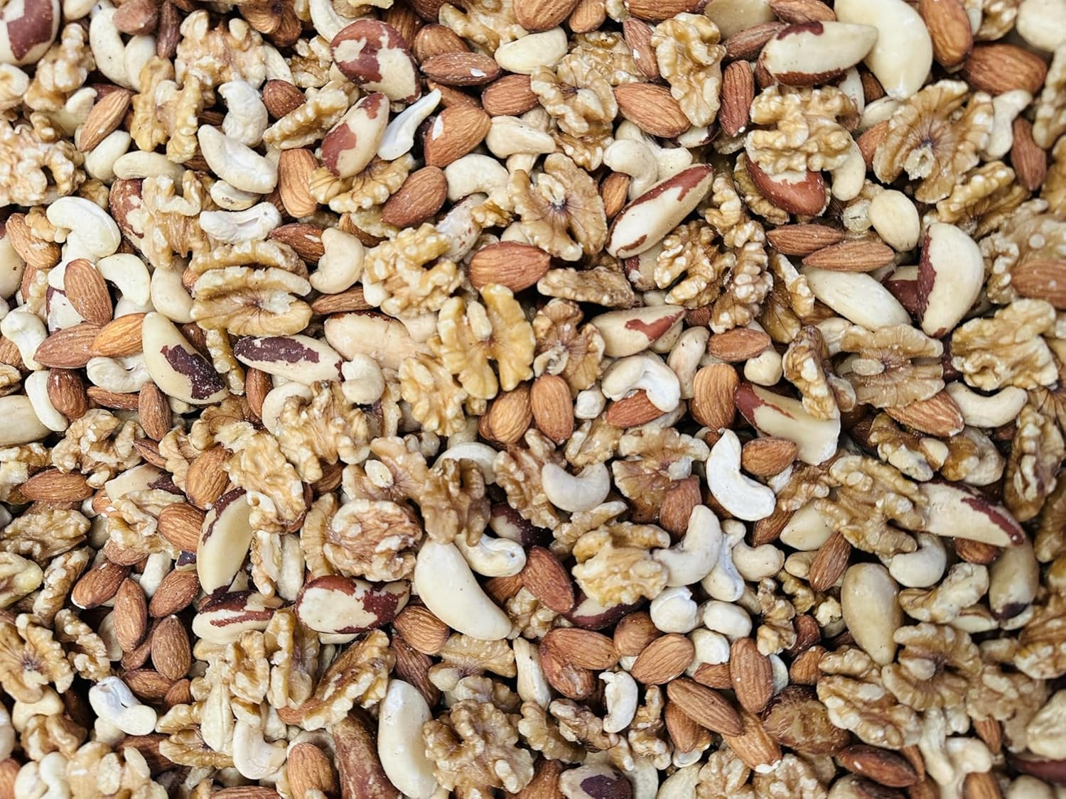 Mixed Nuts 1kg β Fresh 4 Nut Mix of Cashews Almonds Walnuts Brazil Mixture - Selection of Raw Whole Natural Plain Unsalted Unroasted - No Peanuts Healthy Snacks Large Bulk for Eating Keto Gift PURIMA