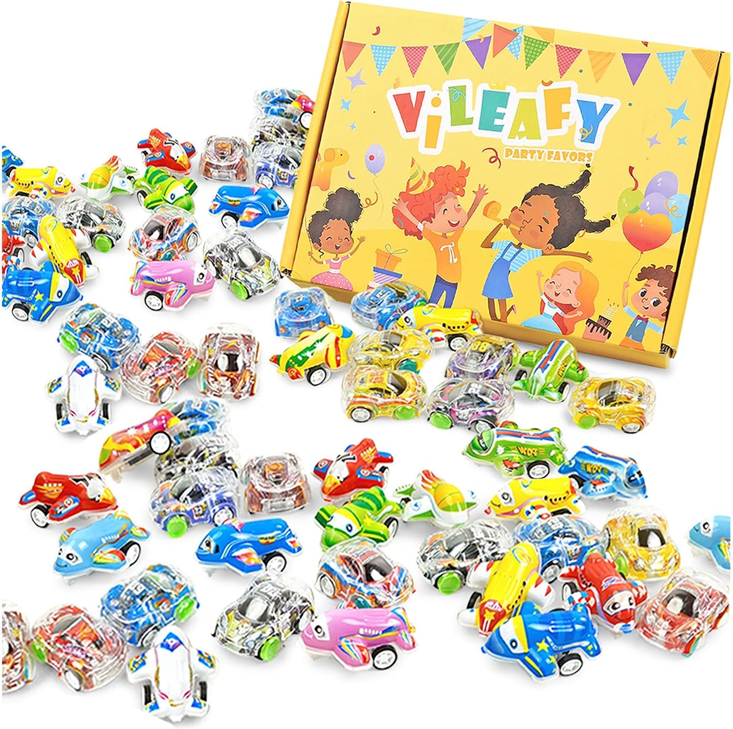 Vileafy 50 Pull Back Cars and Planes, Bulk Treasure Box Toys for Classroom