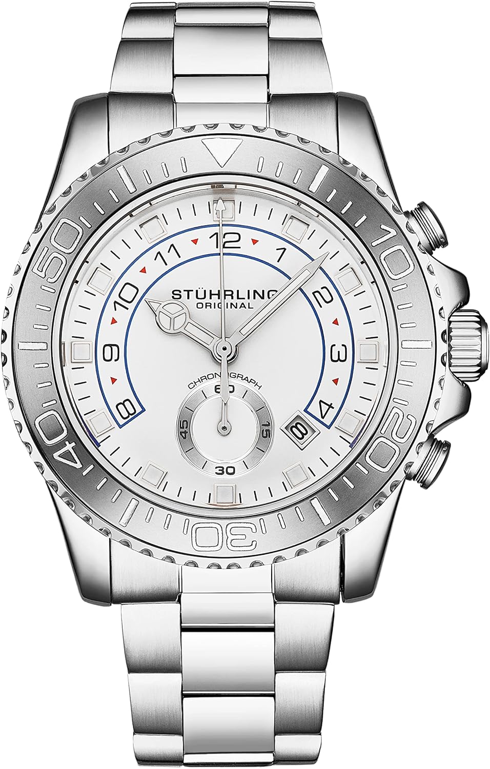 Stührling Original Men's Dive Watch with Stainless Steel Bracelet Quickset Date Screw Down Crown Japanese Quartz Movement Water Resistant up to 10 ATM