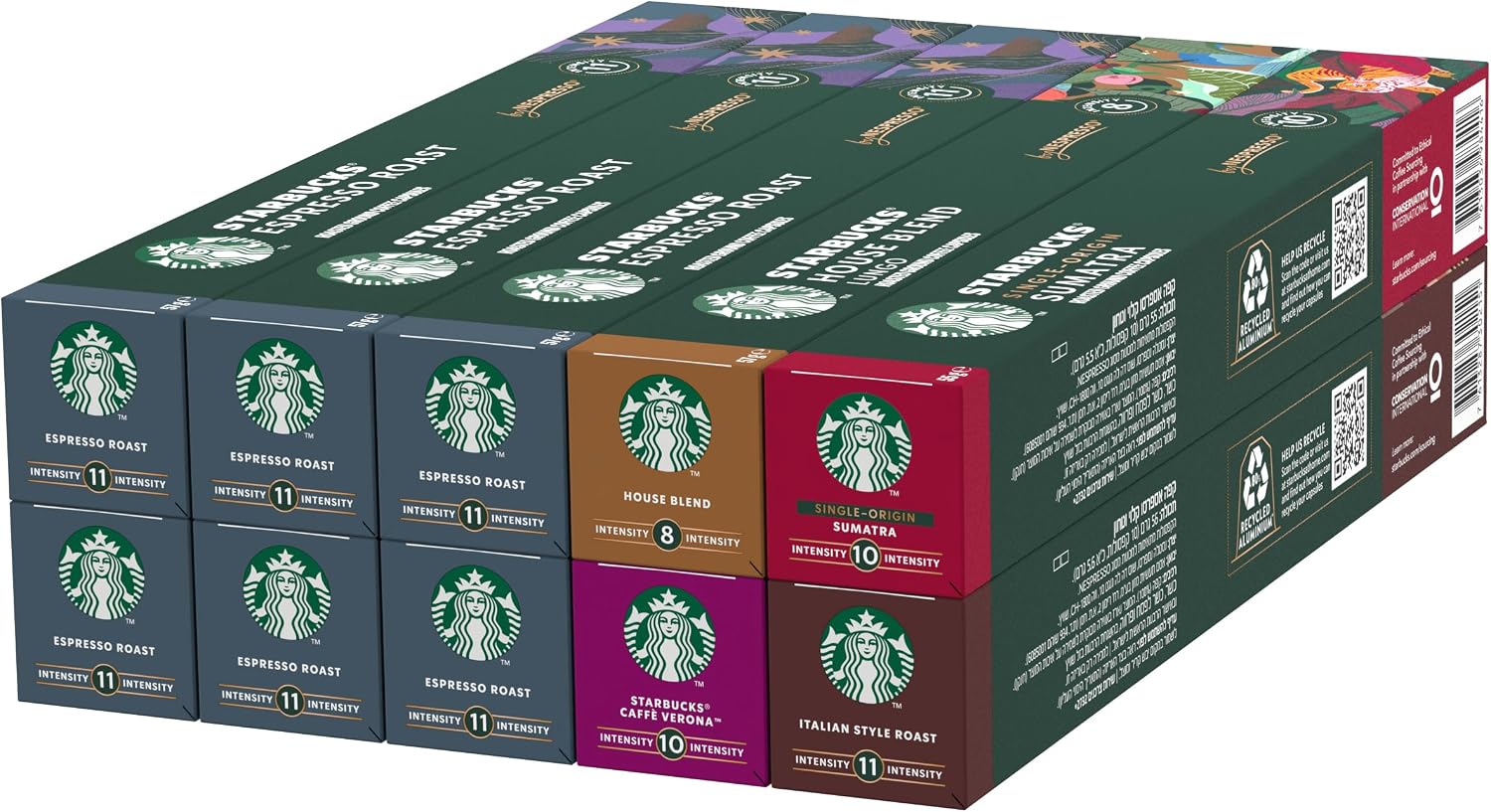 STARBUCKS Coffee Shop Classics - STARBUCKS Espresso Roast Pack by Nespresso, Coffee Capsules 10 x 10 (100 Capsules) - Amazon Exclusive