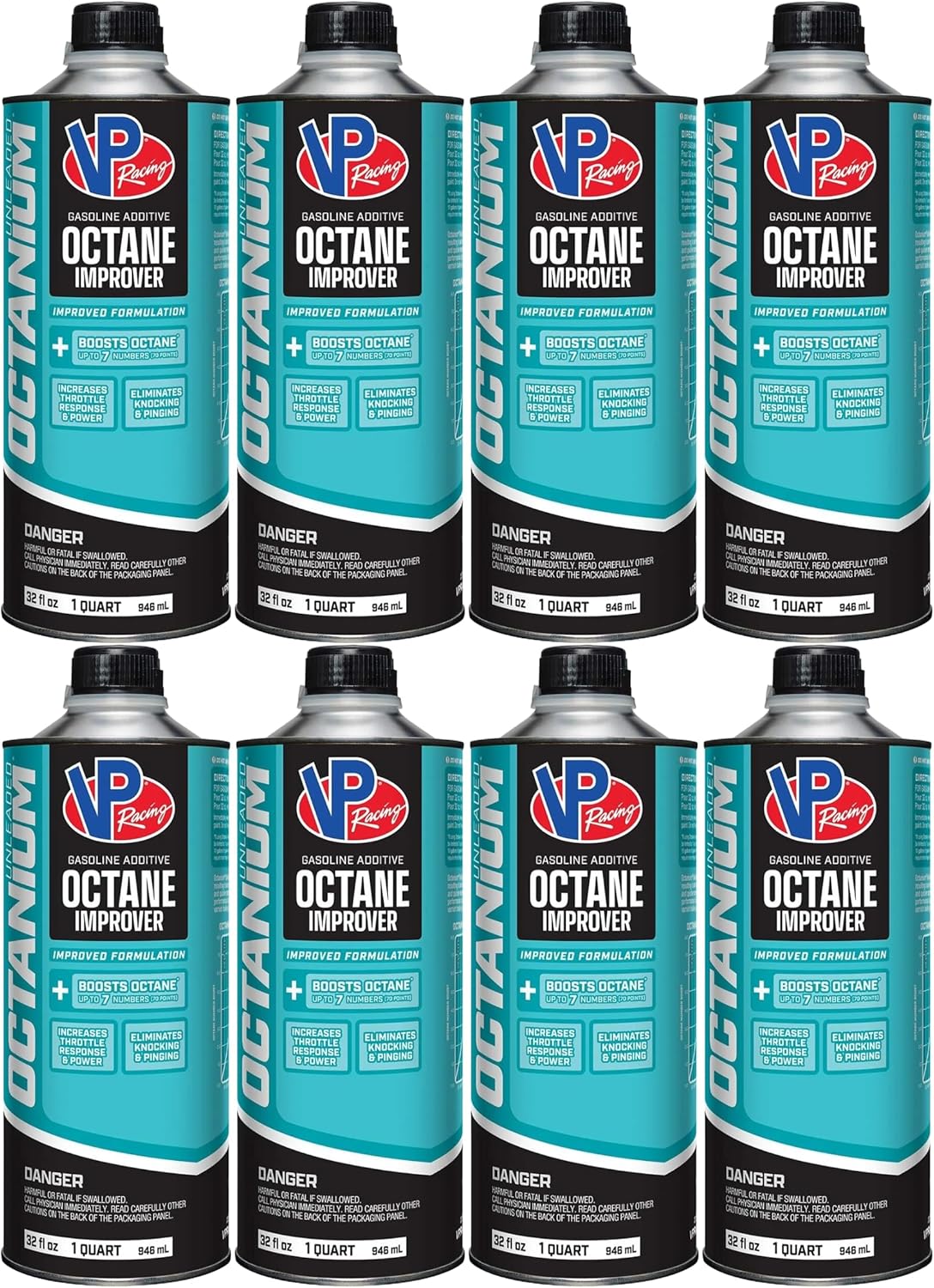 VP Racing 29505, Octanium Unleaded Octane Booster - Quart (8 Pack)