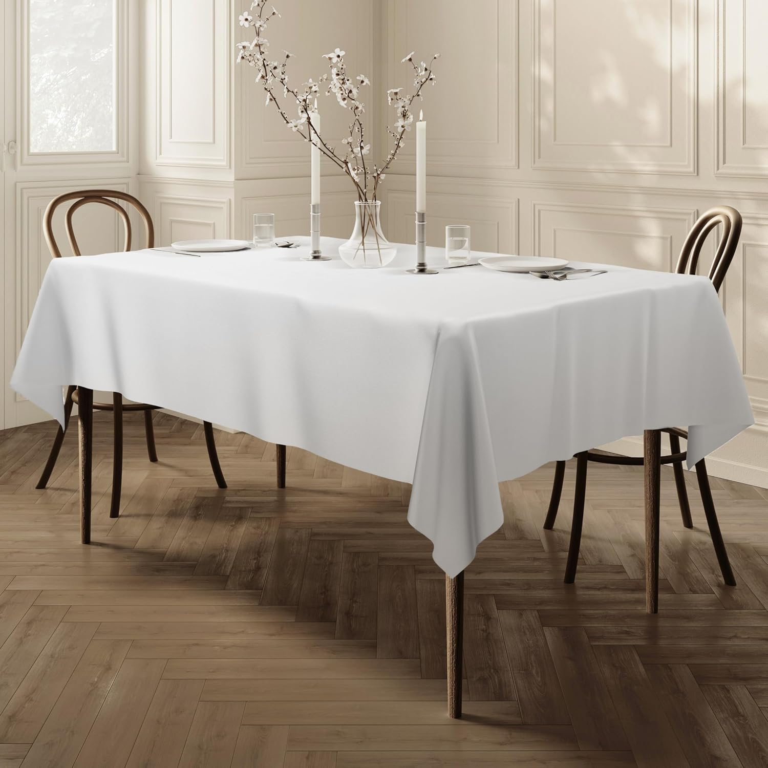 Home Direct Extra Large Rectangular Fabric Tablecloth Table Cover 150x250cm 59"x98" White