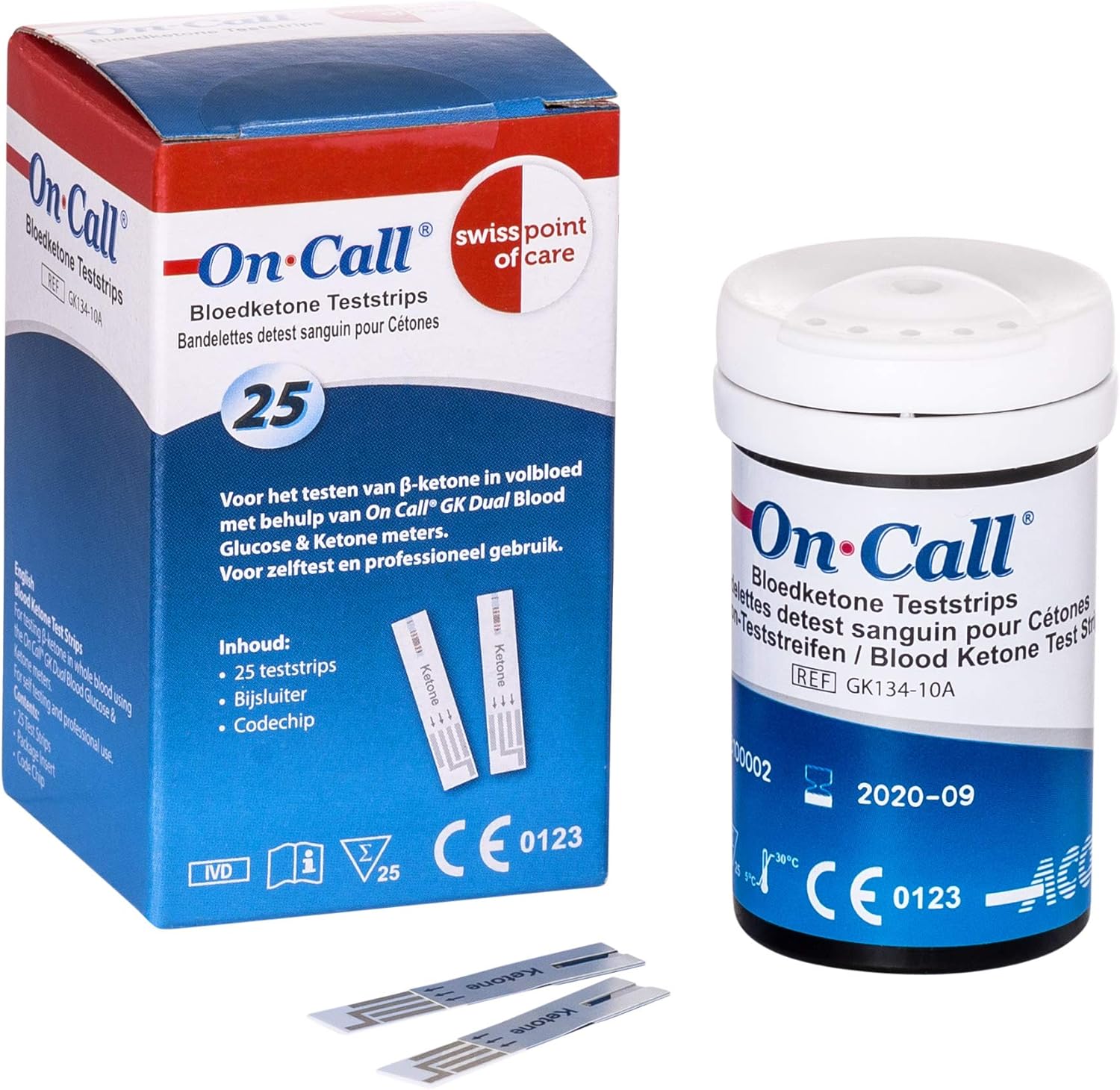 25 Blood Ketone Test Strips for the On call Ketone meter monitor