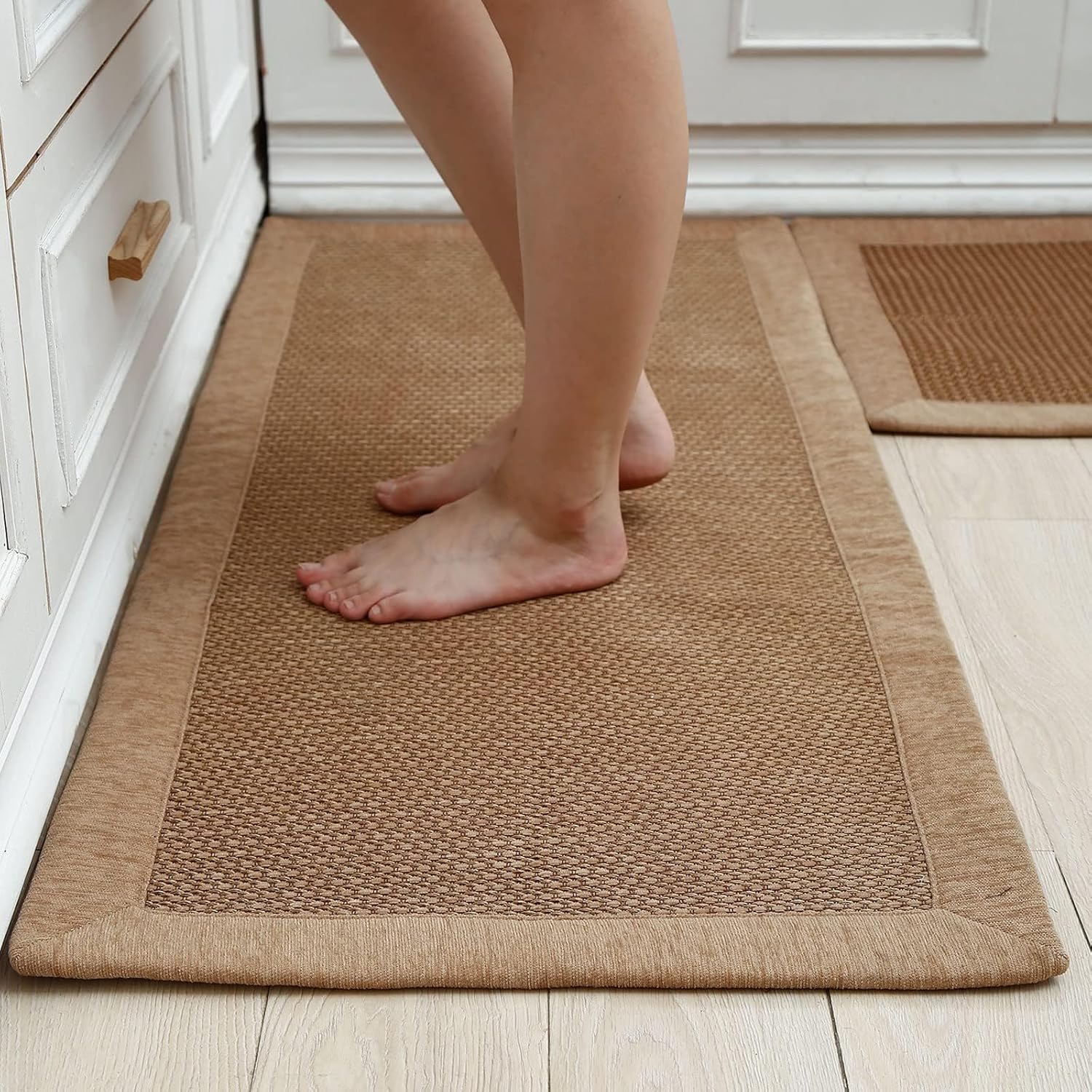 Kitchen Rugs and Mats Non Skid Washable Set of 2 PCS Absorbent Kitchen Runner Rugs Farmhouse Kitchen Floor Mats for in Front of Sink 19.5"x31.5"+19.5"x47"