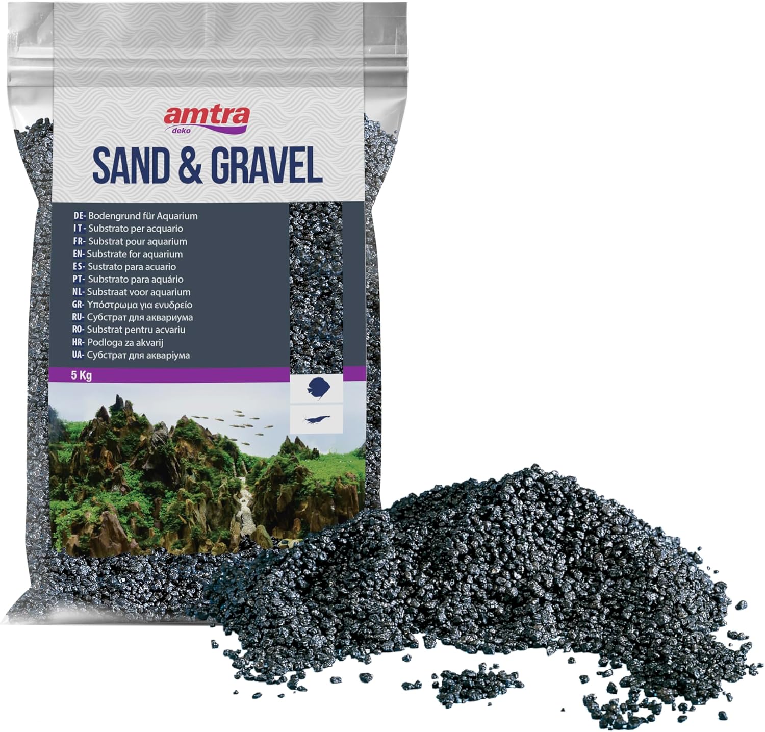 Amtra WAVE Ceramic Quartz Substrate, 5 kg, Black, Packaging May Vary