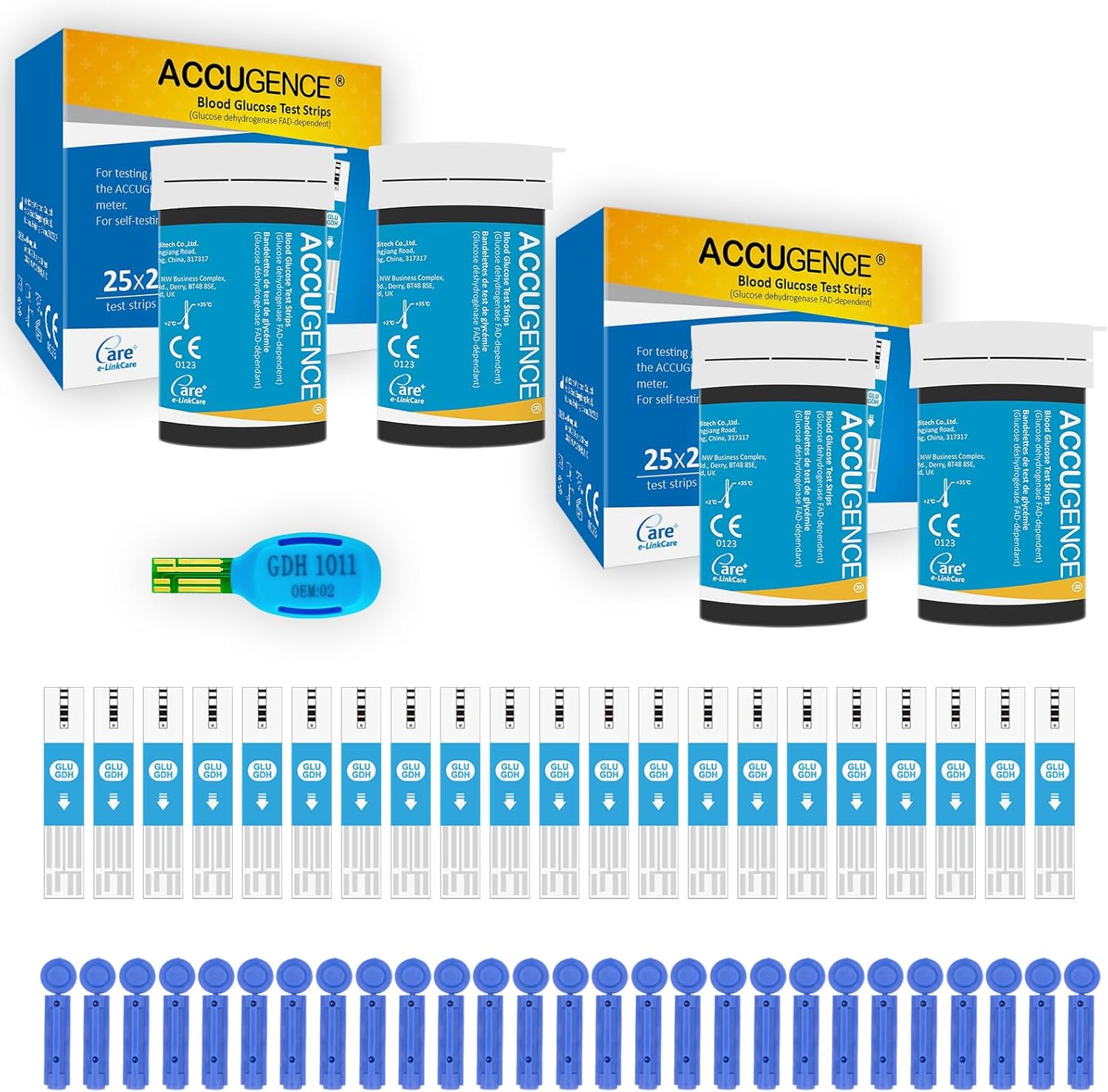 ACCUGENCE 3in1 Multifunctional Blood Glucose Monitor and Test Strips (50 Test Strips)