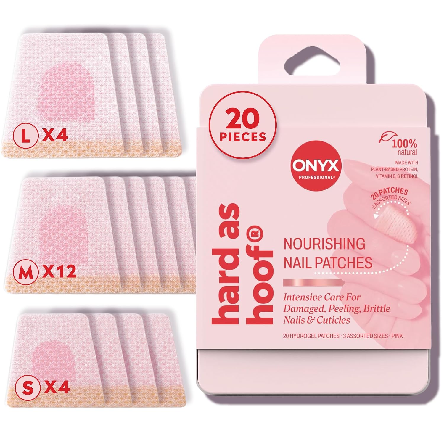 Onyx Professional Hard as Hoof Nail Repair Patches, 20 Patches