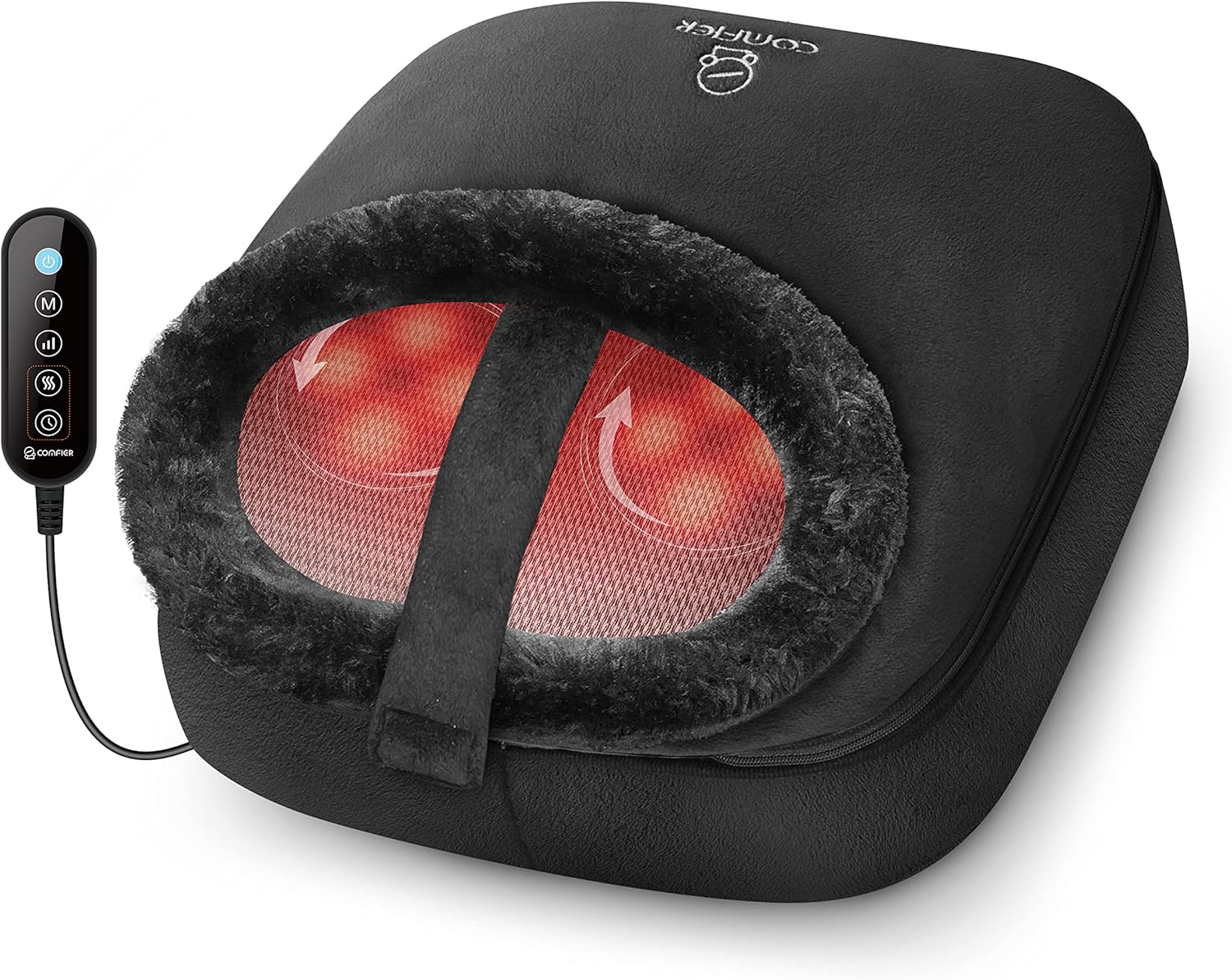 COMFIER Foot Massager with Heat, Electric Foot Warmer,Gifts for Women,Men, Shiatsu Feet Massager Machine for Plantar Fasciitis,Neuropathy, 2-in-1 Foot & Back Massager, Foot Heater