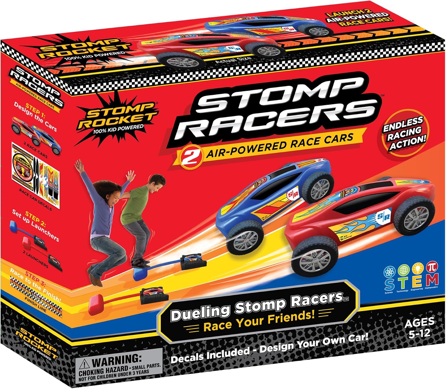 Dueling Stomp Racers by Stomp Rocket, Air Powered Race Car Set
