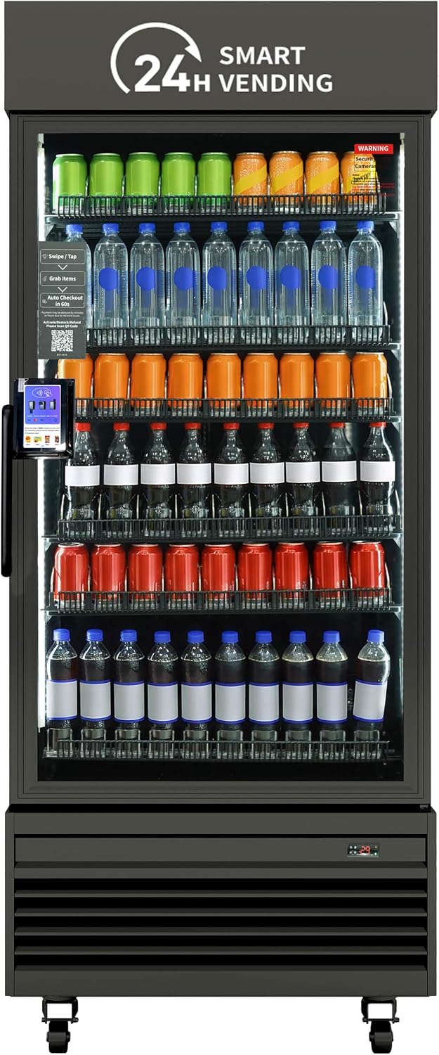 HAHA Large Smart Vending Machine, AI-Powered Coolers with A Self-Serve System, Grab and Go Vending Machine for Specialty Operators/Unmanned Supermarkets/Factories (864 Bottle Capacity)