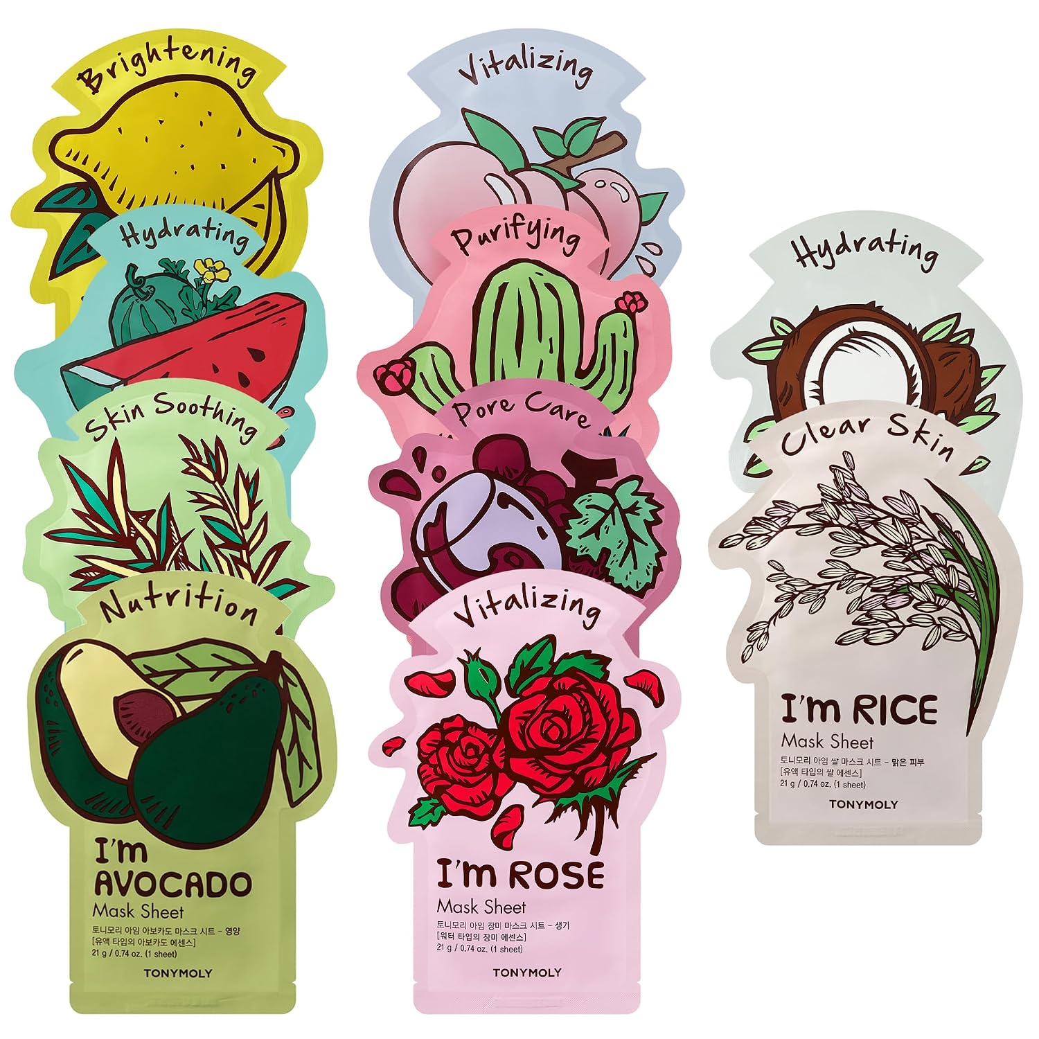 TONYMOLY I'm Face Sheet Masks - Hydrating & Soothing Korean Skincare