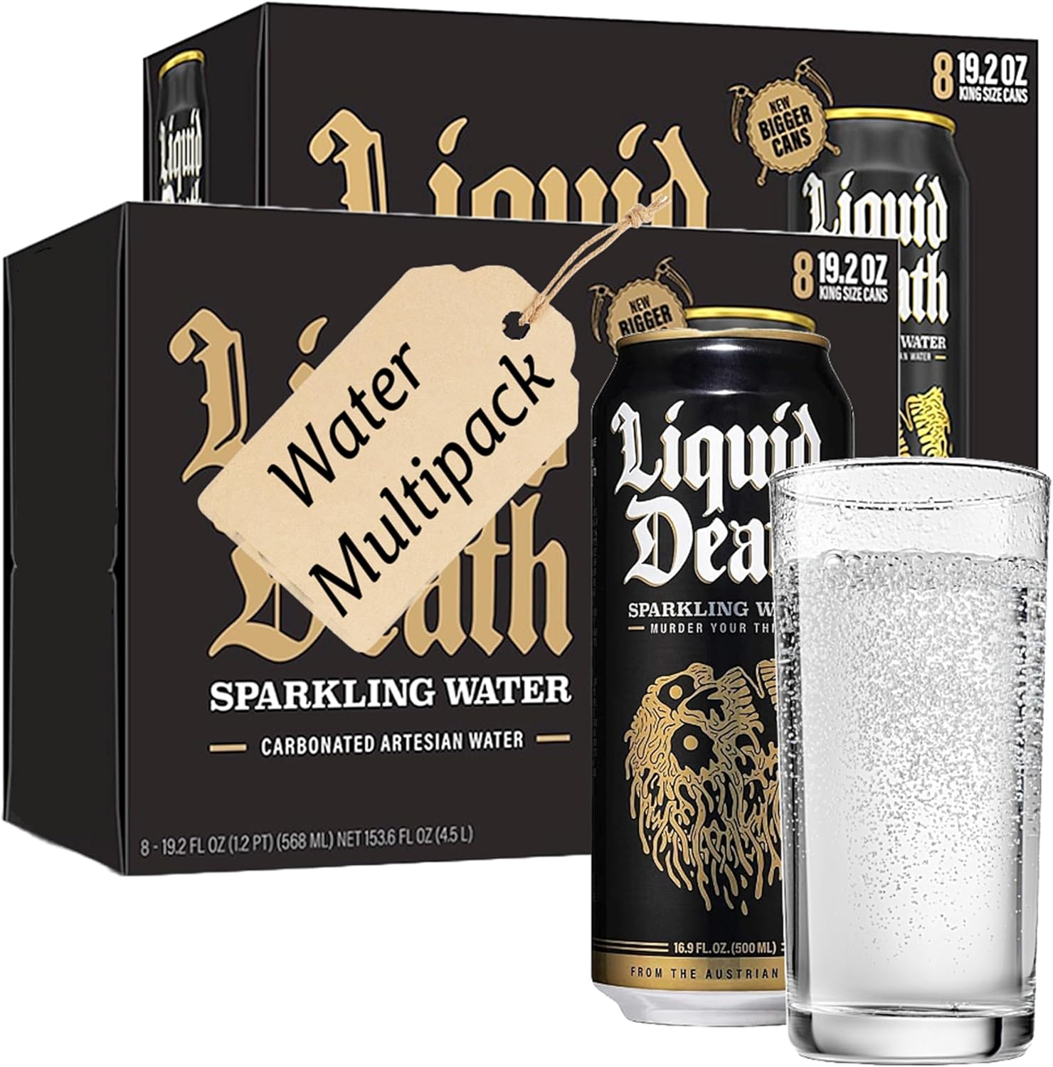Sparkling Mountain Water Multipack - 24 Cans x 500ml Drinking Mountain Water From the Alps. Canned Waters the Perfect Companion for any Outdoor Activity, Trip Drink (24x SPARKLING WATER)