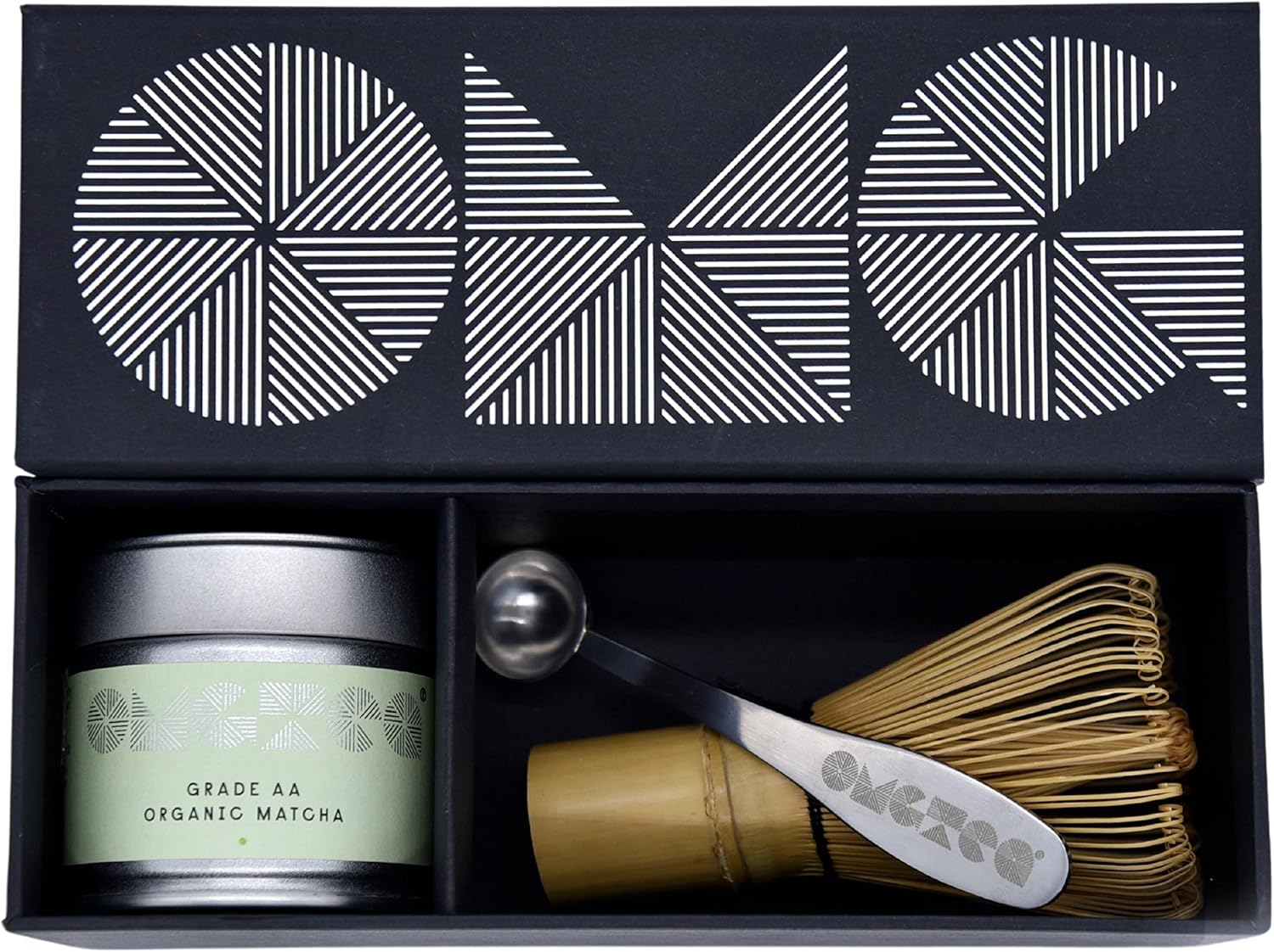 OMGTEA GIFT SET High-Grade Organic Japanese Matcha Green Tea Powder Ceremonial Grade AA – 30g/30 Servings. Great Taste Award Winner 2021 Includes hand made bamboo whisk and OMGTEA measuring spoon.