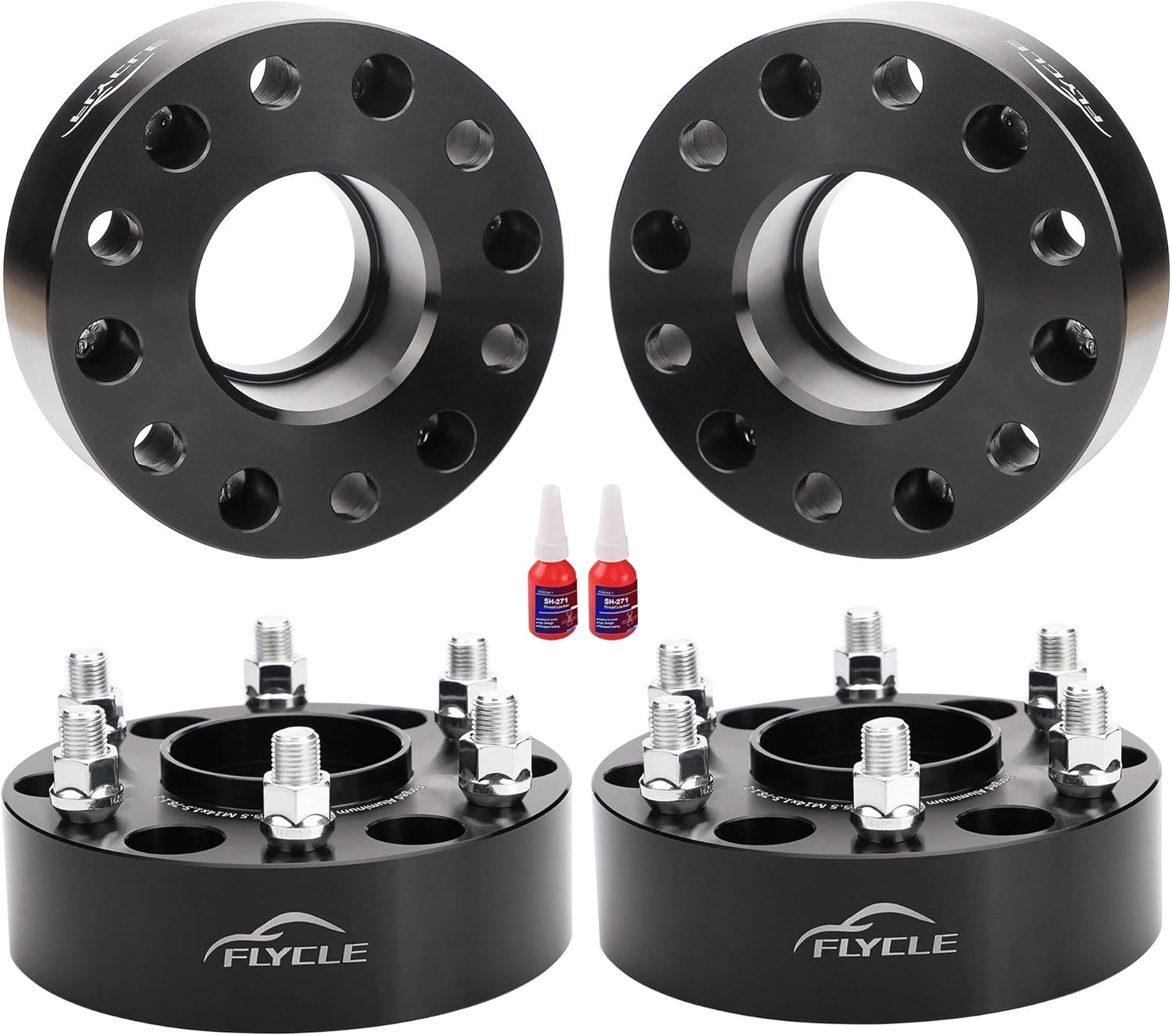 FLYCLE 6x5.5 Hubcentric Wheel Spacers for Silverado Sierra 1500, 2 inch 6 Lug 6x139.7mm Wheel Spacer for Tahoe Suburban Avalanche Yukon Escalade with 14x1.5 Studs & 78.1mm Hub Bore